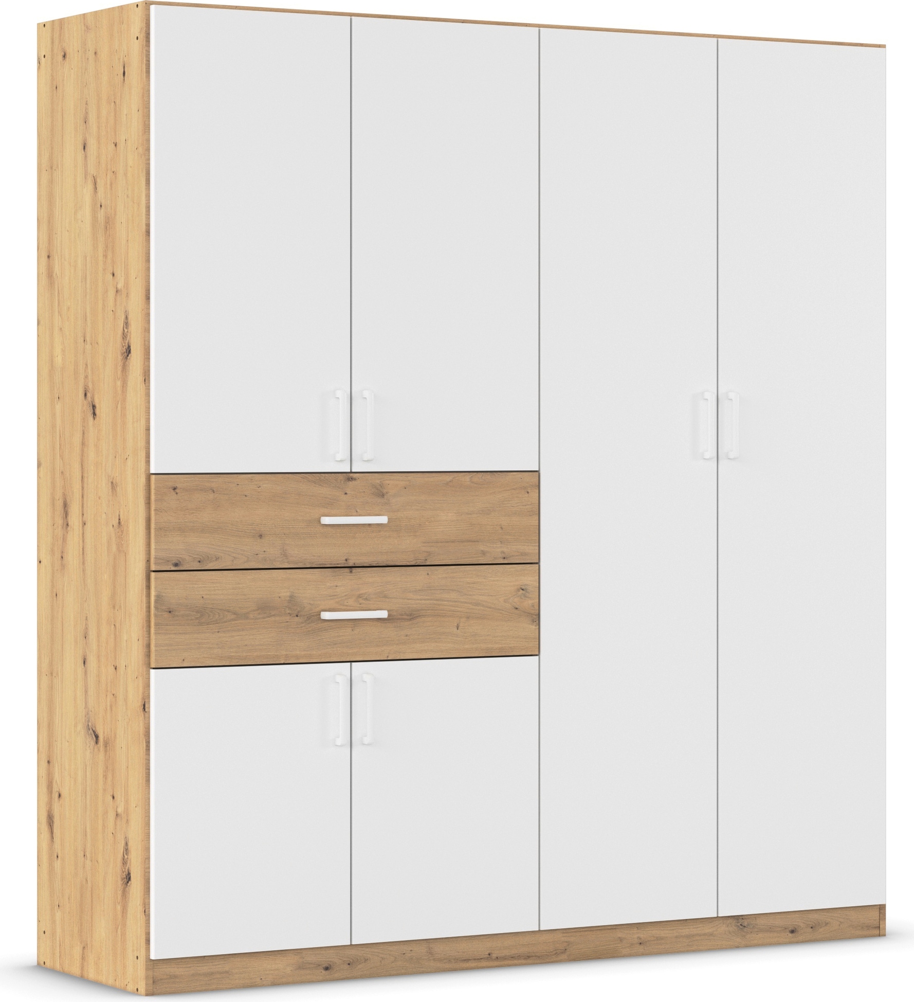 rauch Drehtürenschrank »Kleiderschrank Schrank Garderobe MAIKA mit Dekor-Front«, 2 Schubladen, in verschiedenen Breiten, Höhen, Farben, MADE IN GERMANY