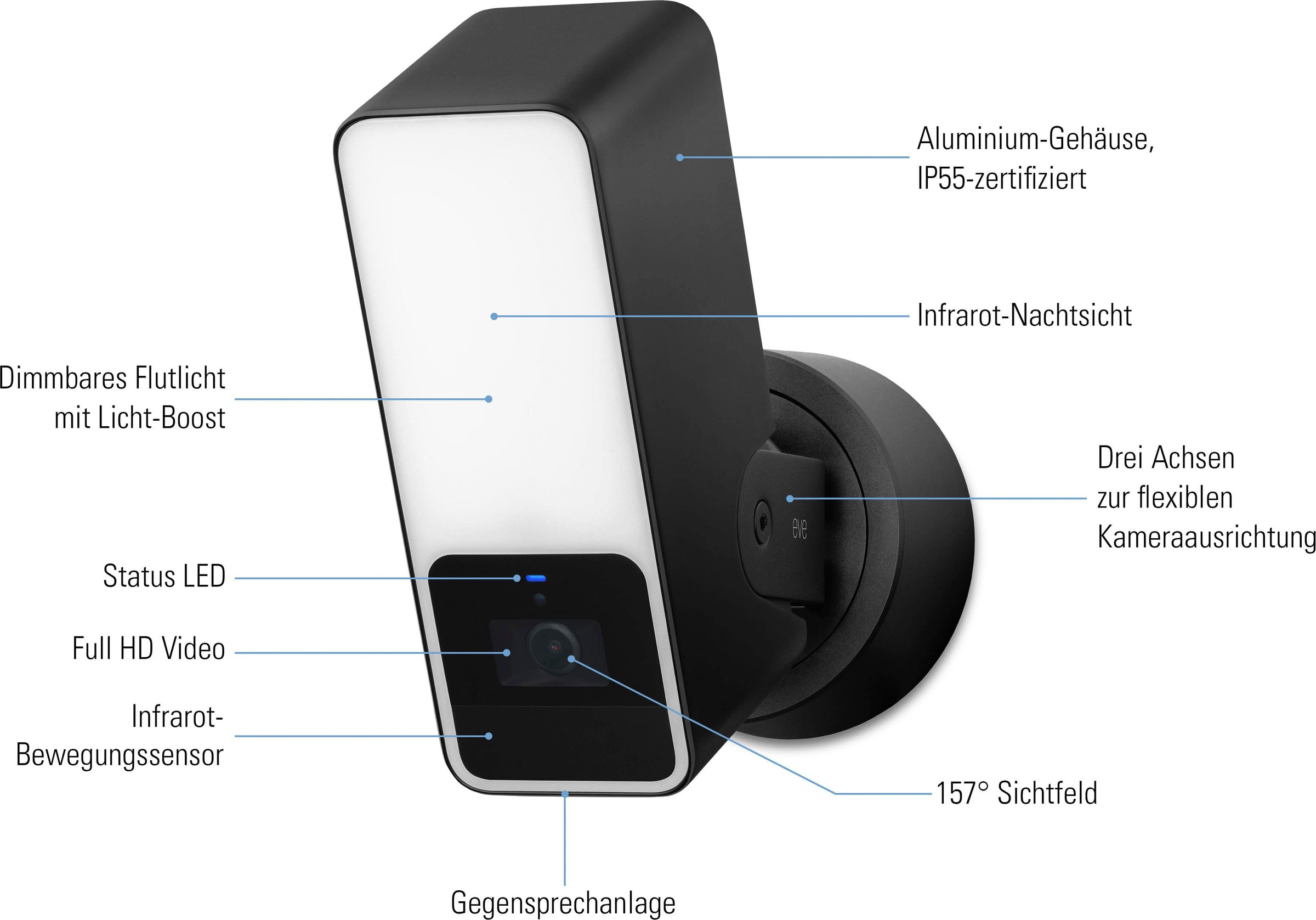 EVE Überwachungskamera »Outdoor Cam (HomeKit) 2er Pack«, Außenbereich, (Packung, 2 tlg.)