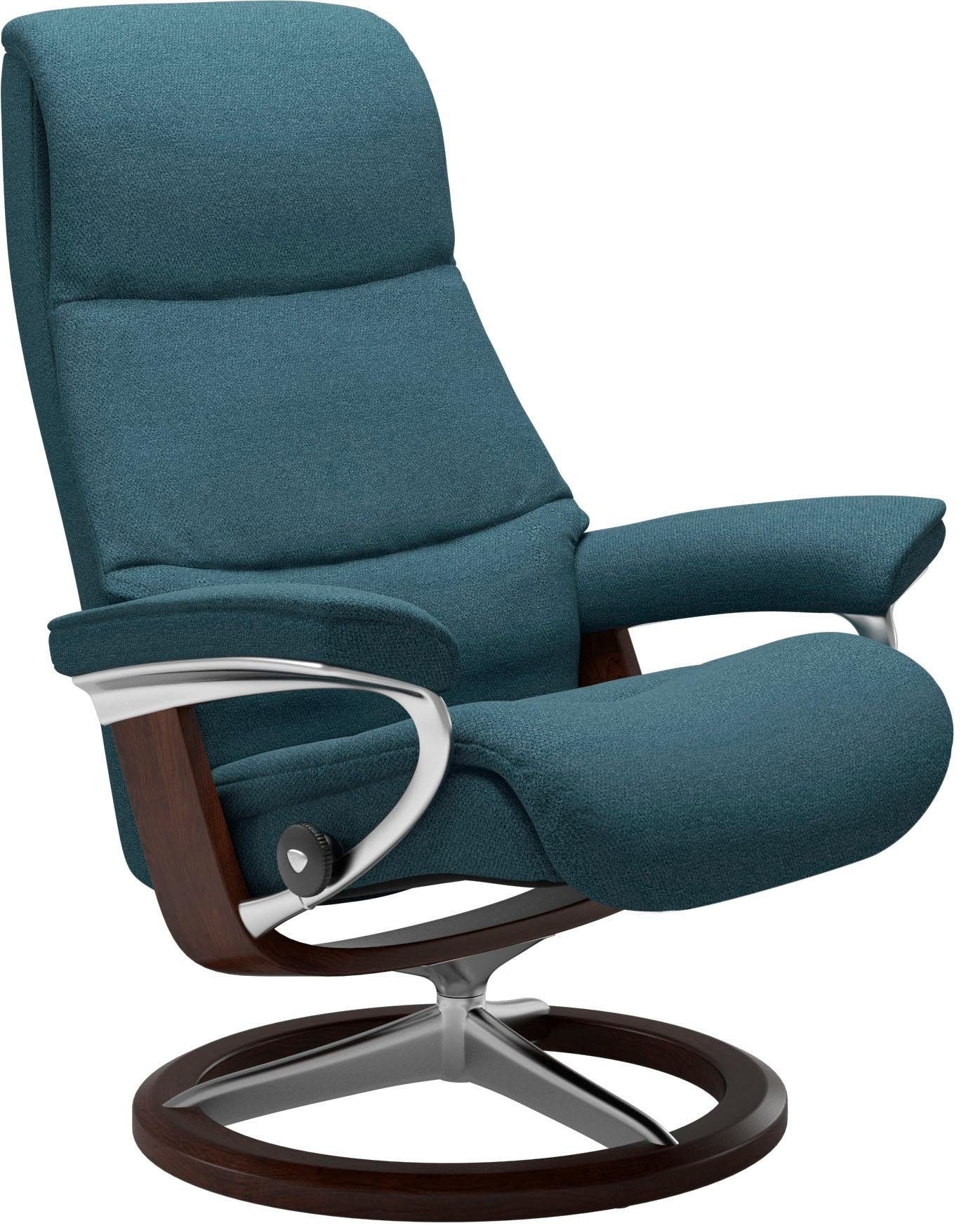 Stressless® Relaxsessel »View«, (Set, Relaxsessel mit Hocker), mit Signature Base, Größe S,Gestell Braun