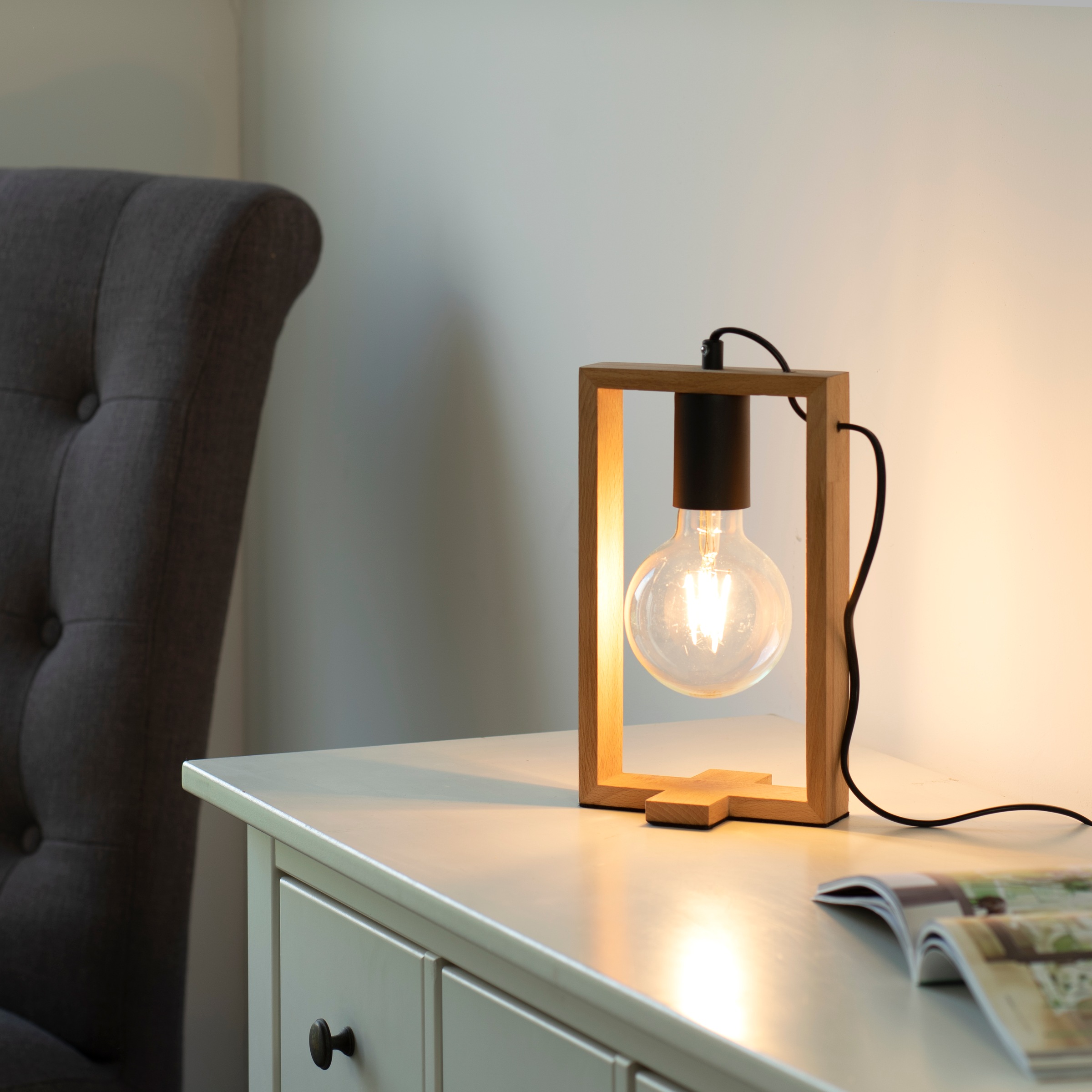 JUST LIGHT Tischleuchte »FRANKY« E27 1 Stk. ExklusiveE27, Schalter, Schnurs günstig online kaufen