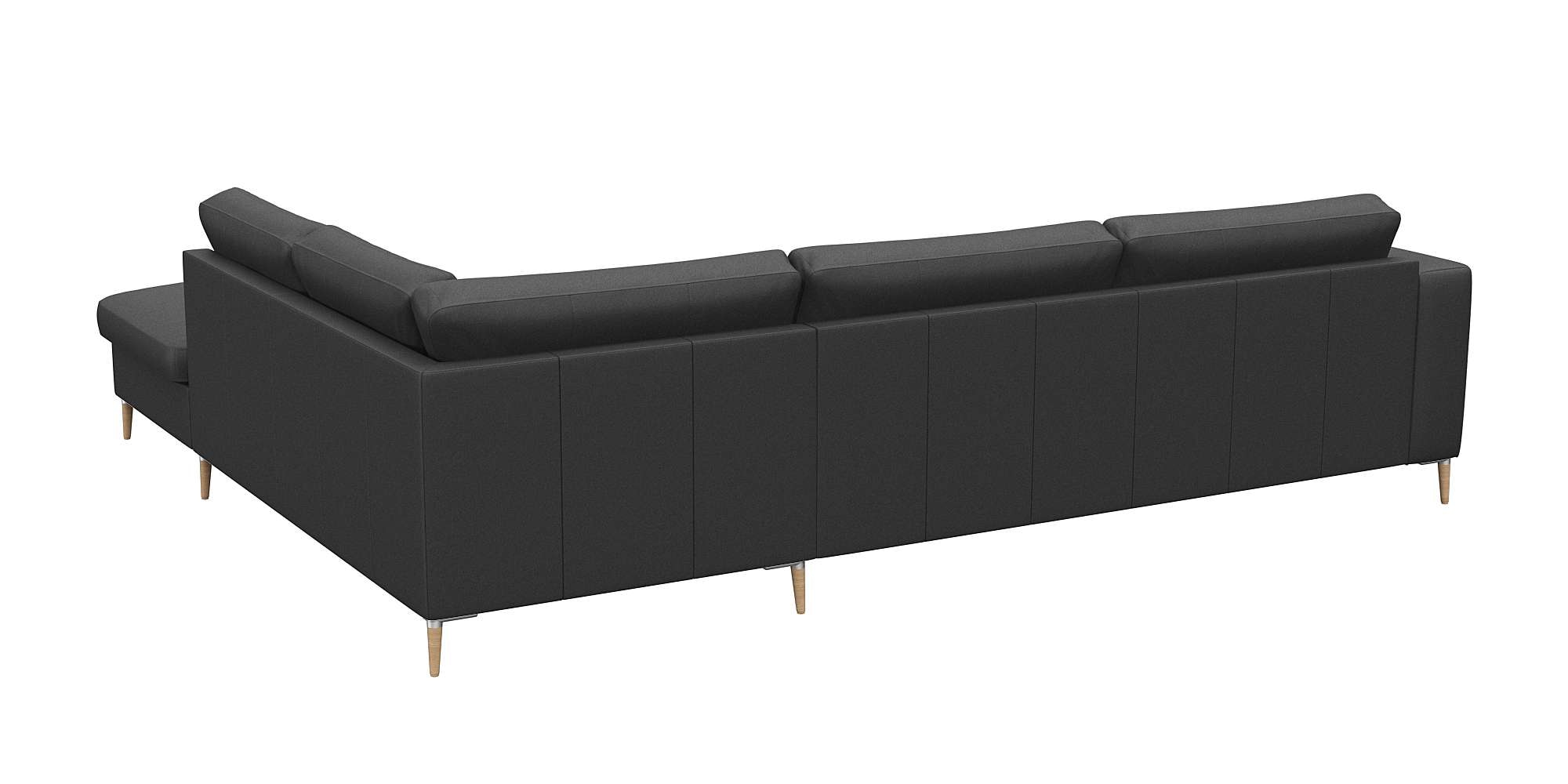 FLEXLUX Ecksofa »Fiore, Sitzaufbau mit hochwertigem Kaltschaum für mehr Sitzkomfort«, breite Armlehnen, L-Form, Füße Alu/Eiche