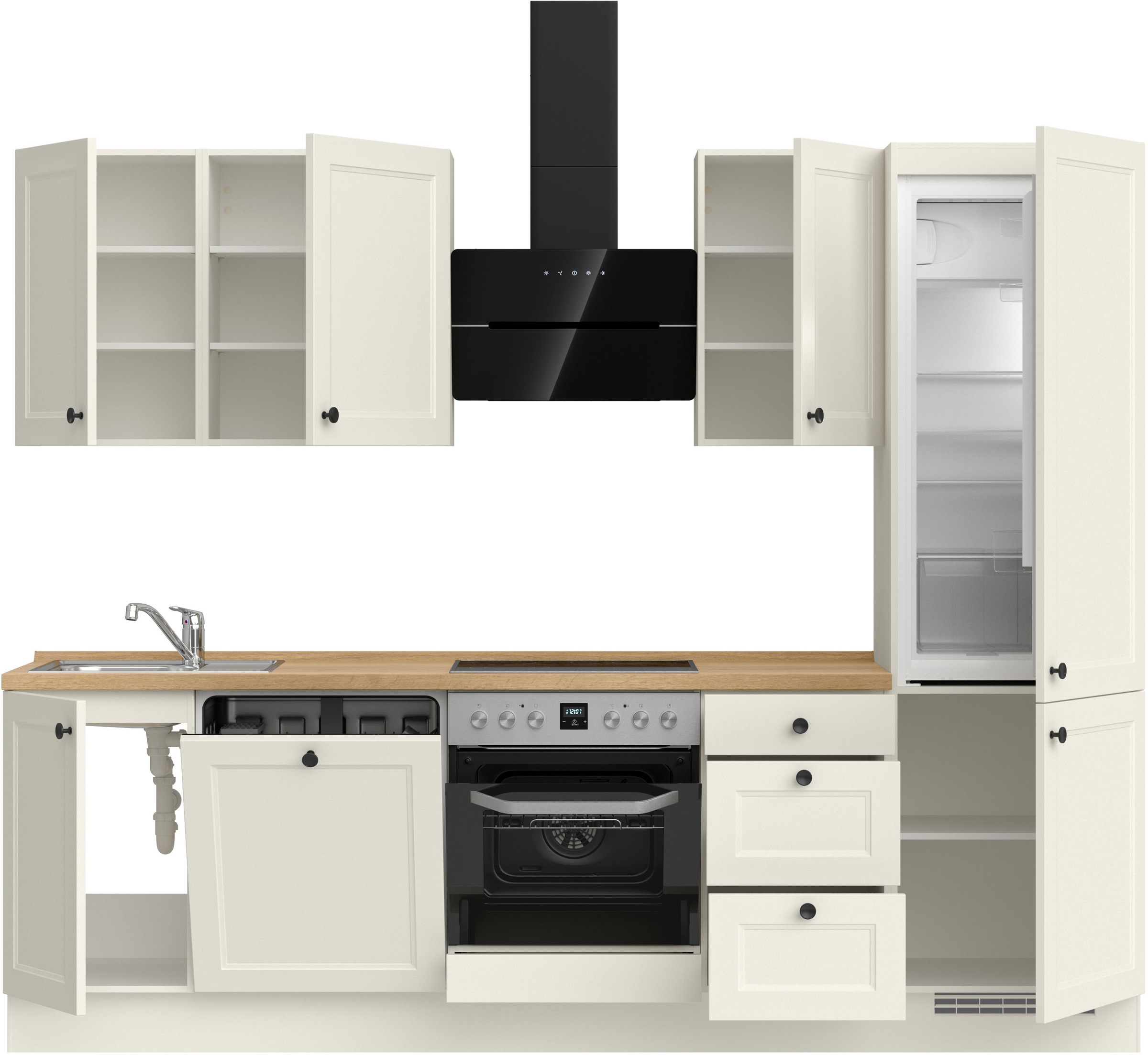 nobilia® Küchenzeile »"Cascada II"«, vormontiert, Breite 270 cm, Ausrichtung wählbar, wahlw. mit E-Geräten