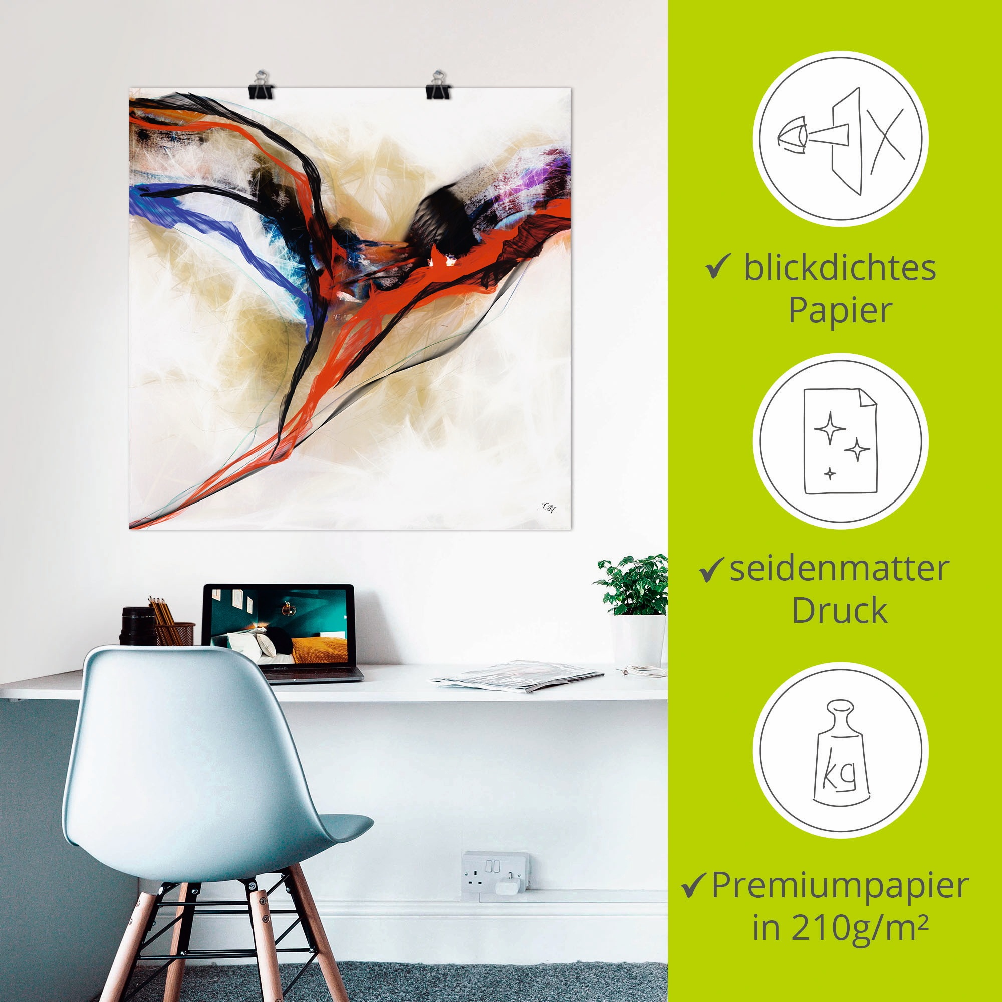 Artland Wandbild »Engel - abstrakt I«, Muster, (1 St.), als Alubild, Outdoorbild, Poster in verschied. Größen