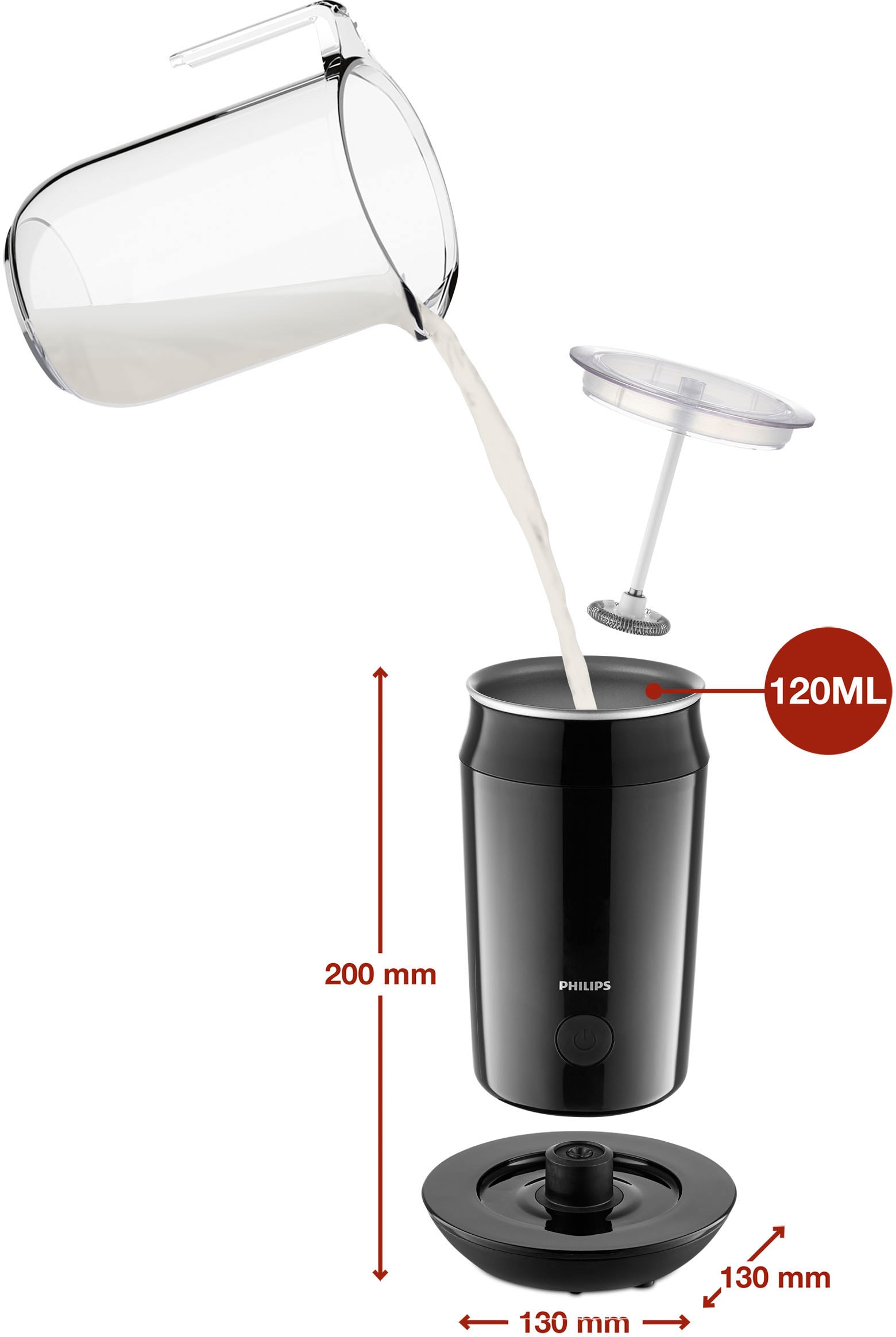 Philips Senseo Milchaufschäumer »Milk Twister CA6500/60«, 500 W, Induktion, antihaftbeschichtet