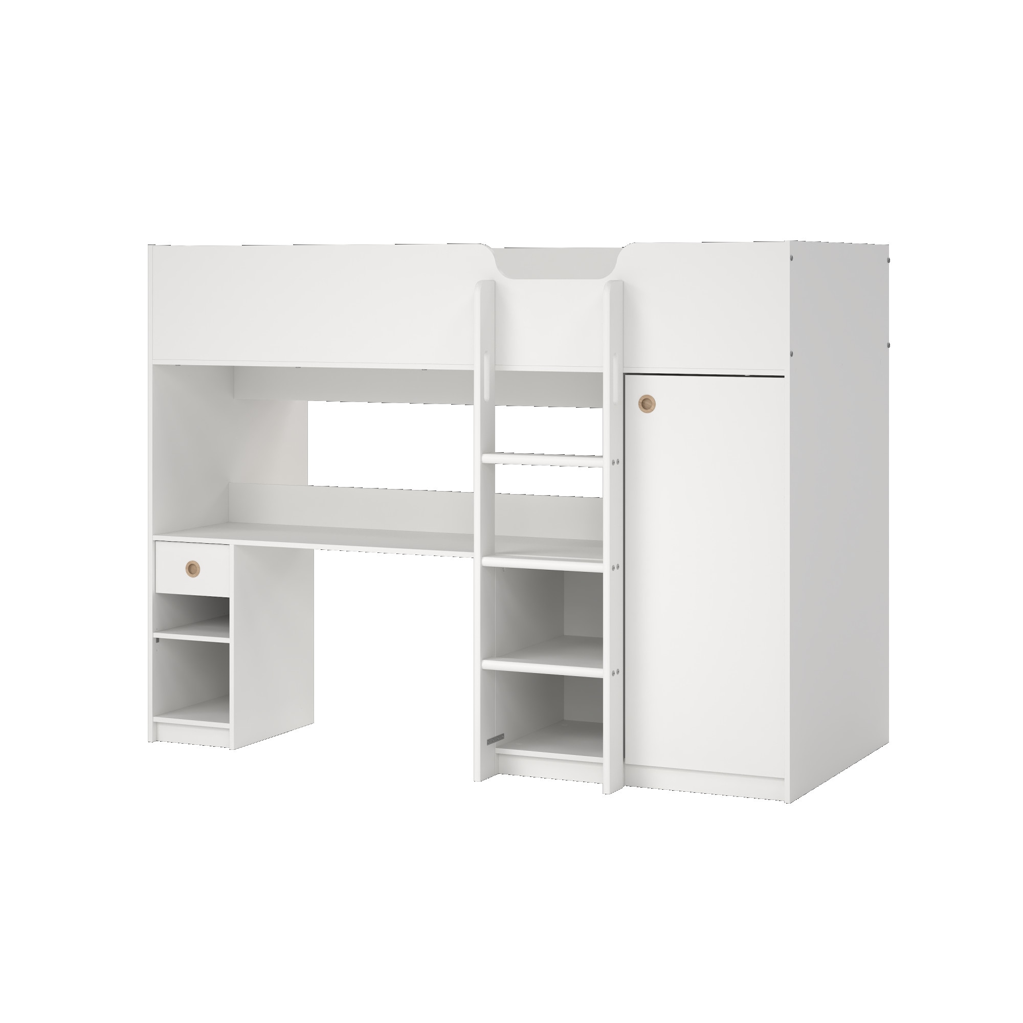 Home affaire Etagenbett »Hochbett mit viel Stauraum und Schrank« Hohes Kinderbett mit integriertem Kleiderschrank