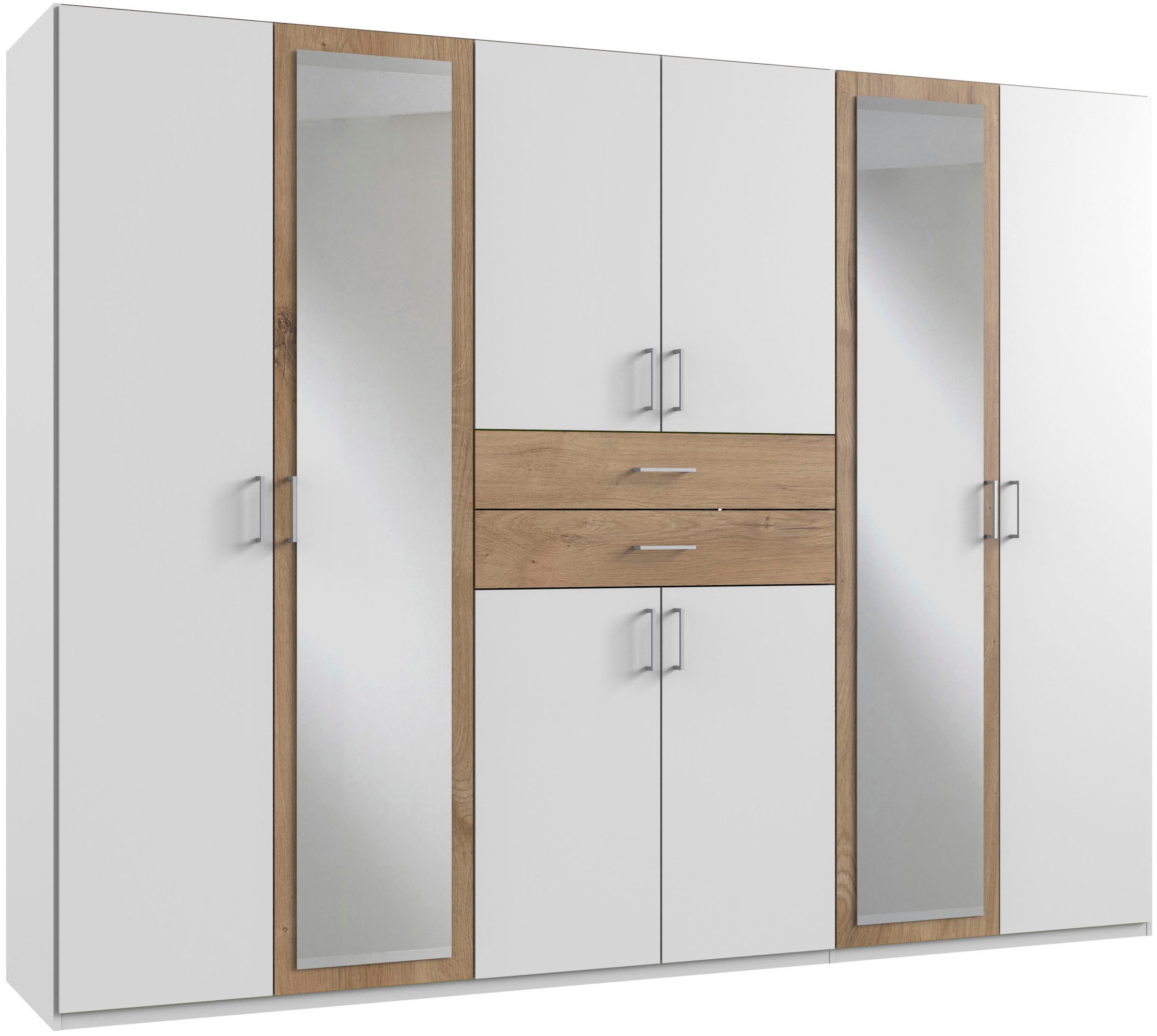 Wimex Kleiderschrank »Diver Drehtürenschrank mit Spiegel, 180, 225 o. 270cm breit«, Bestseller Schlafzimmerschrank wahlweise 3 Innenausstattungen