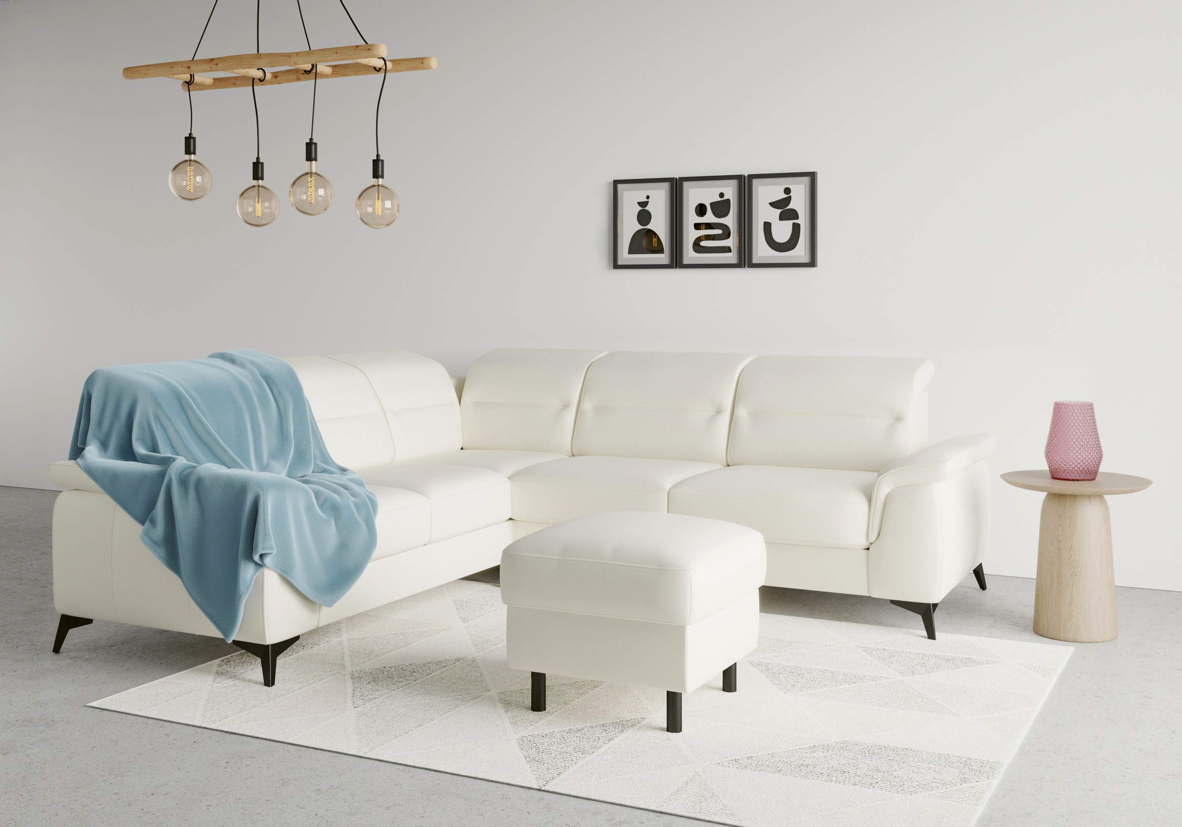 sit&more Ecksofa »Sinatra L-Form«, optinal mit Kopfteilverstellung und Armteilfunktion, Metallfüße