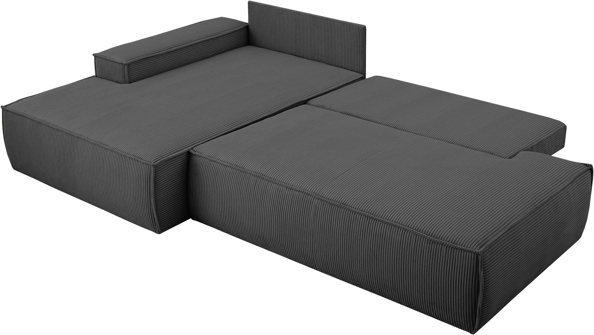 Home affaire Ecksofa »SHERWOOD, Schlafsofa in L-Form offen (275cm), Cord, Leinenoptik«, Schlaffunktion und Bettkasten, Kedernaht, hoher Sitz- & Liegekomfort