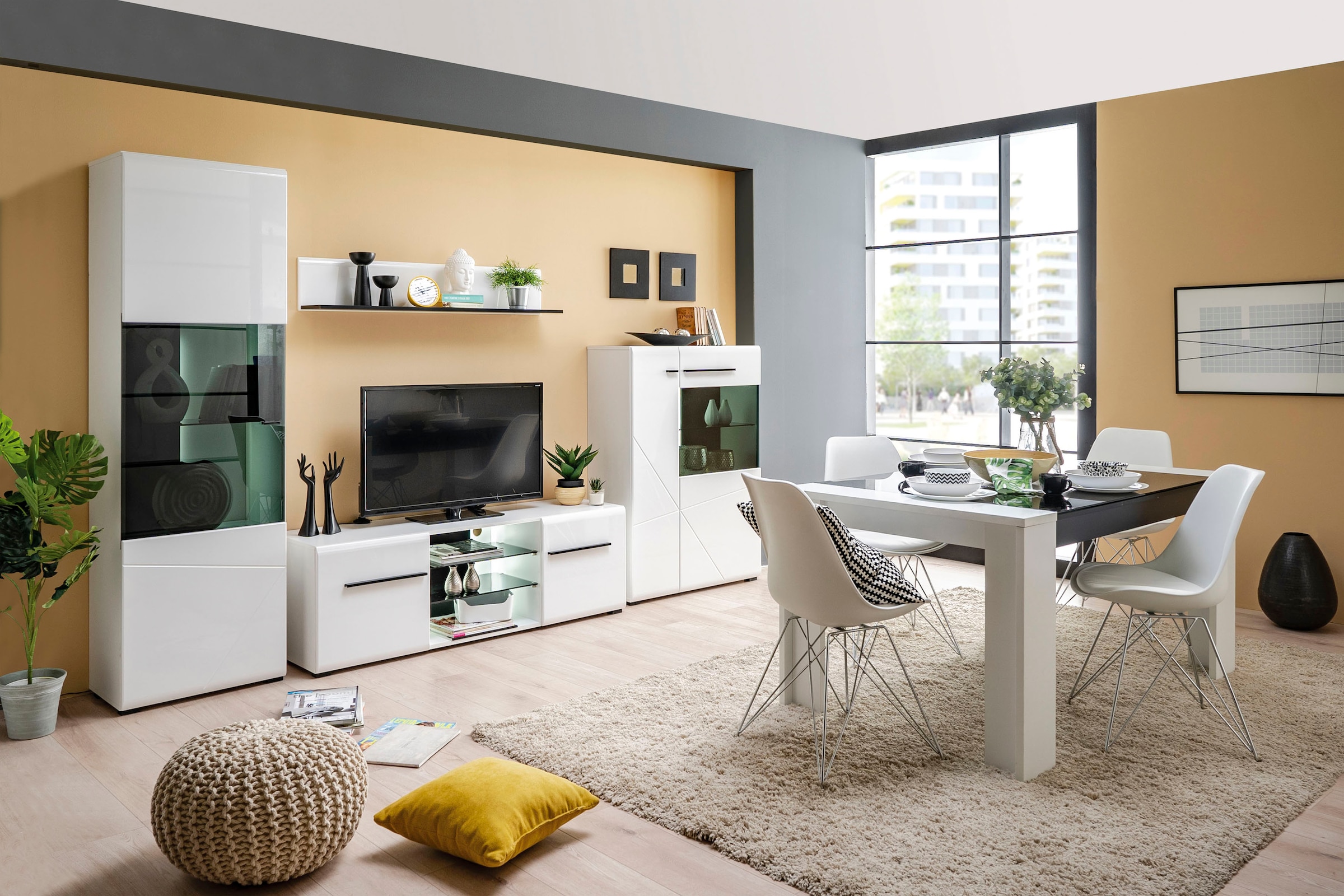 INOSIGN Wohnwand »Trentino« Set, 5 Stk. tlg. inkl. Vitrine, Lowboard, Highb günstig online kaufen