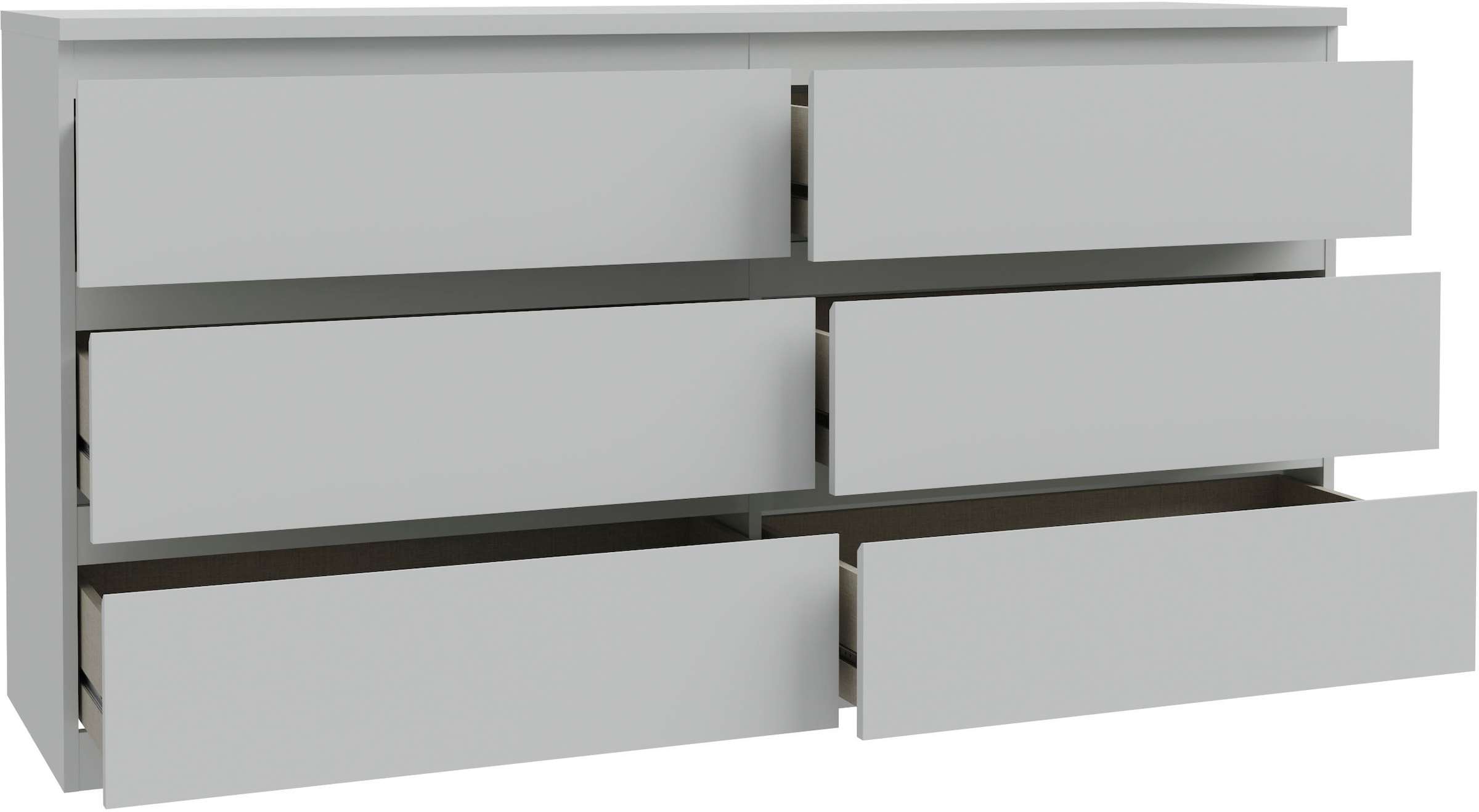 FORTE Kommode »Edmore«, große Kommode, grifflose Front, Stauraum, 6 Schubladen