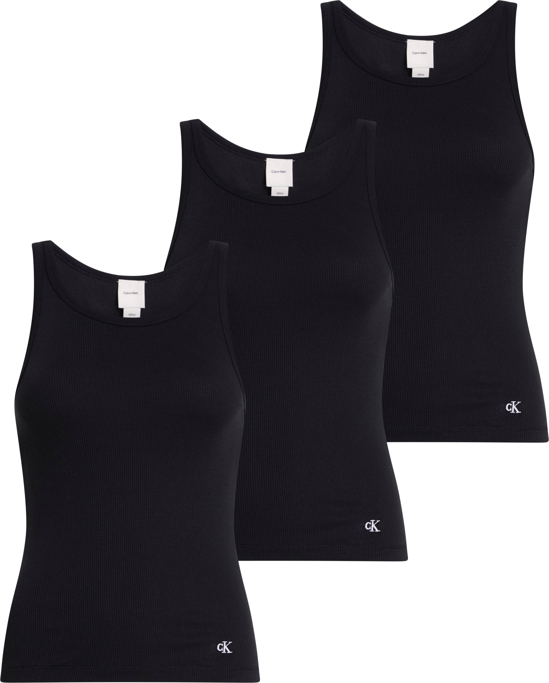 Calvin Klein Underwear Tanktop »SCOOP NECK COTTON TANK 3PK«, (Packung, 3 tlg., 3er-Pack), mit Logostickerei