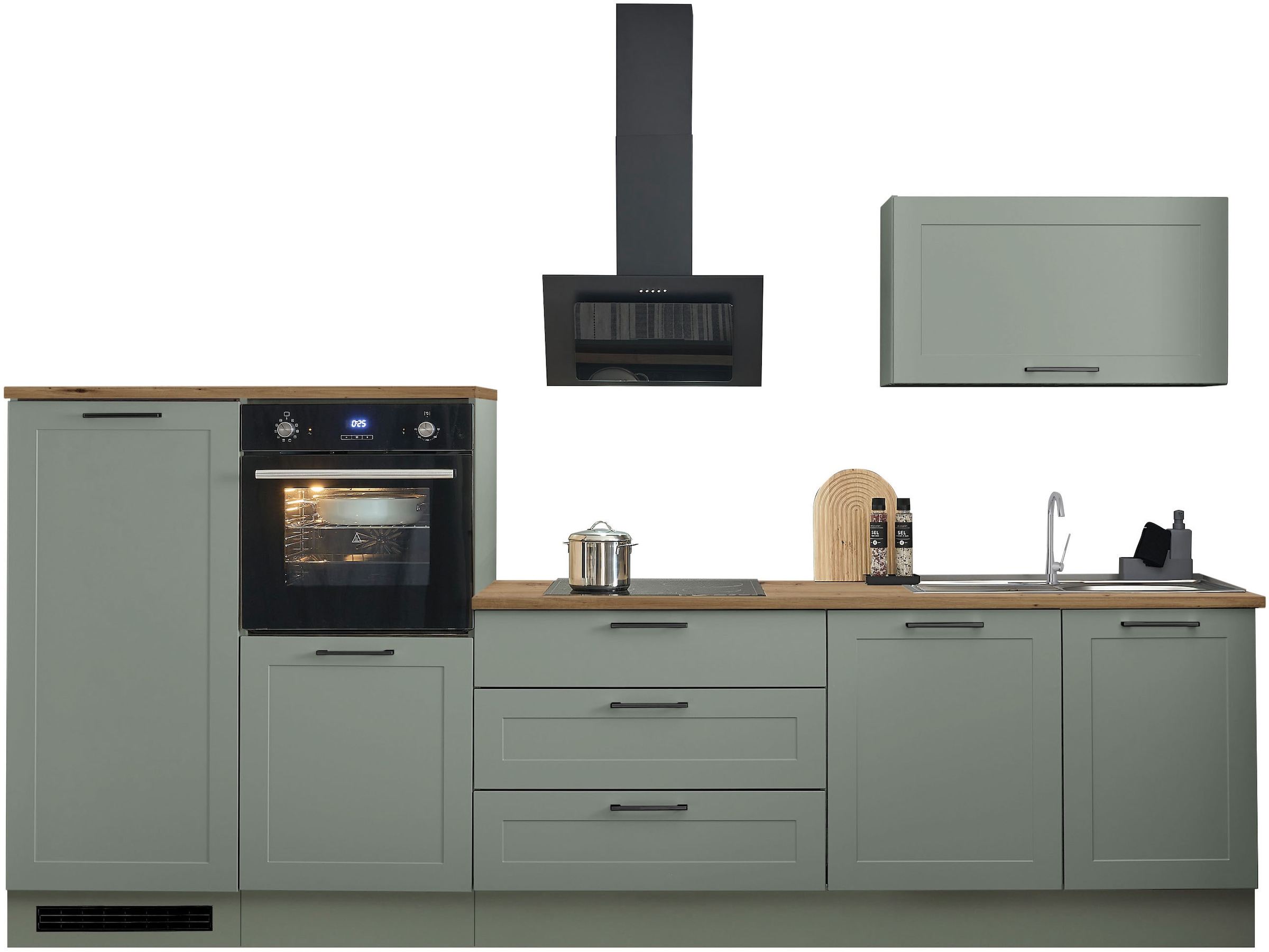 BASIC by Balculina Küchenzeile »Marsi« Breite 320 cm, höhenverstellbare Füß günstig online kaufen