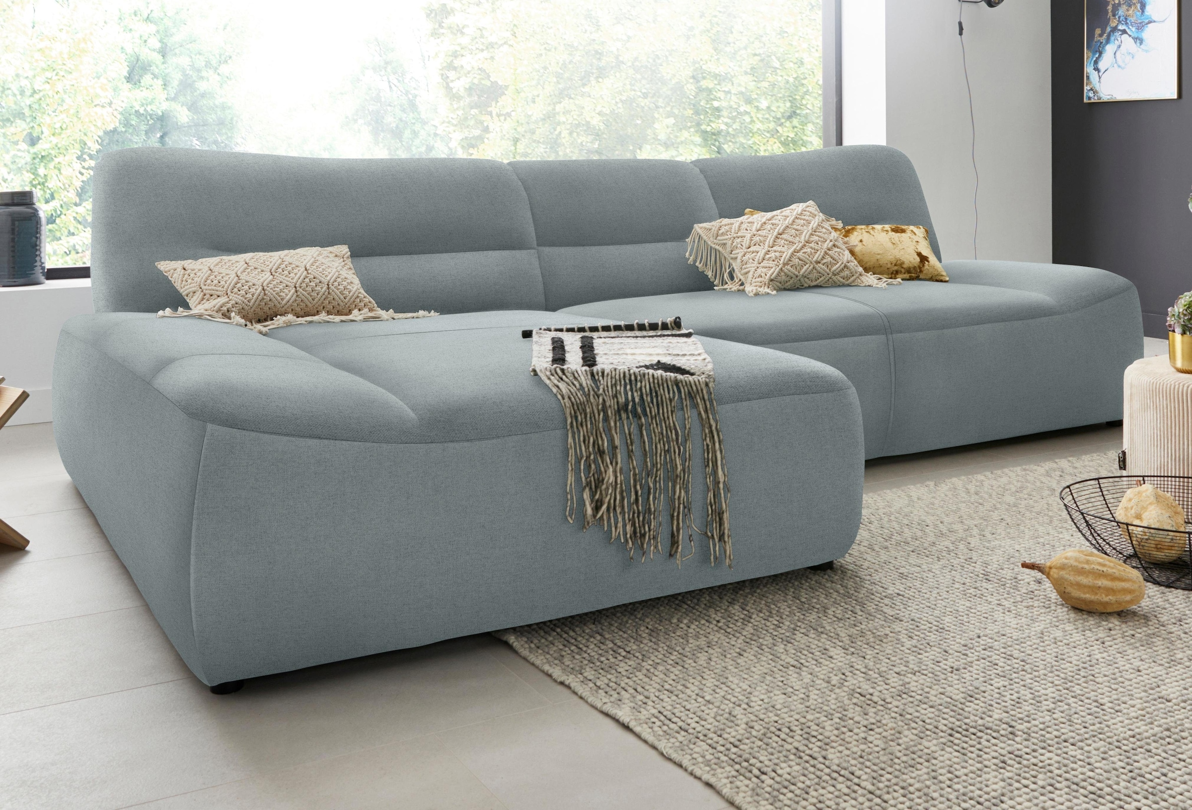 DOMO collection Ecksofa »Cesena moderne Polsterecke mit flachen Armlehnen, günstig online kaufen