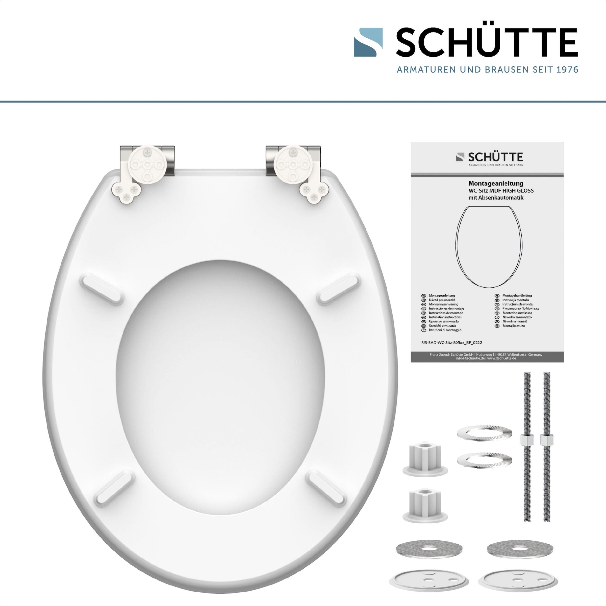 Schütte WC-Sitz »BLACK STONE«, High Gloss mit MDF Holzkern, mit Absenkautomatik
