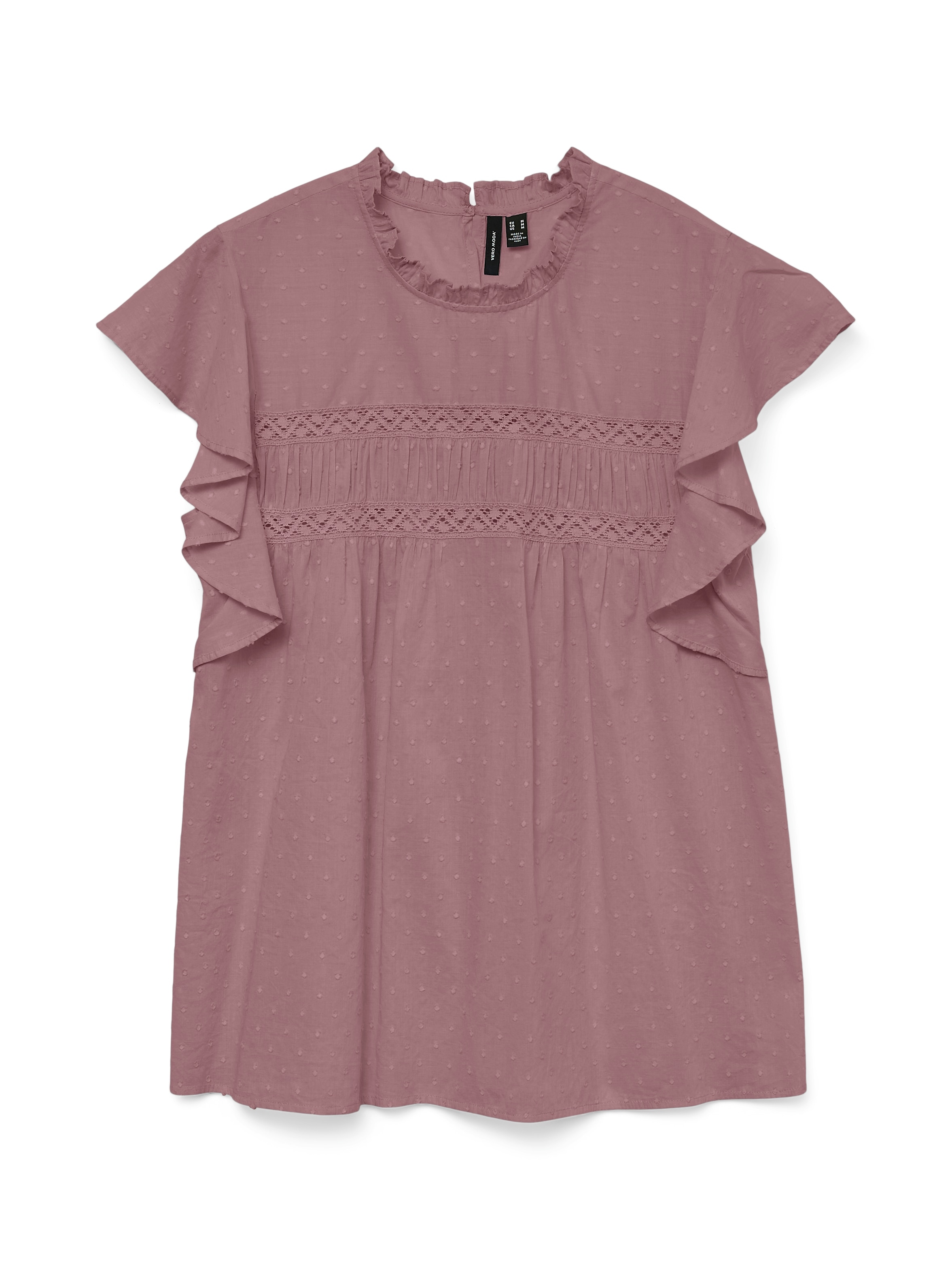 Vero Moda Blusenshirt »VMTRINE SL LACE TOP WVN NOOS«