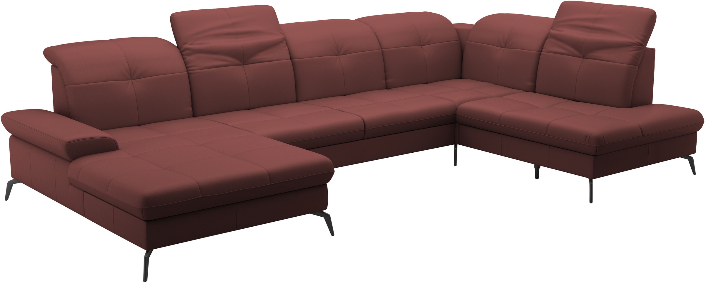 sit&more Wohnlandschaft »Amica, U-Form, inkl. Sitztiefenverstellung und Armteilverstellung«, wahlweise mit Kopfteilverstellung, Bettfunktion und Bettkasten