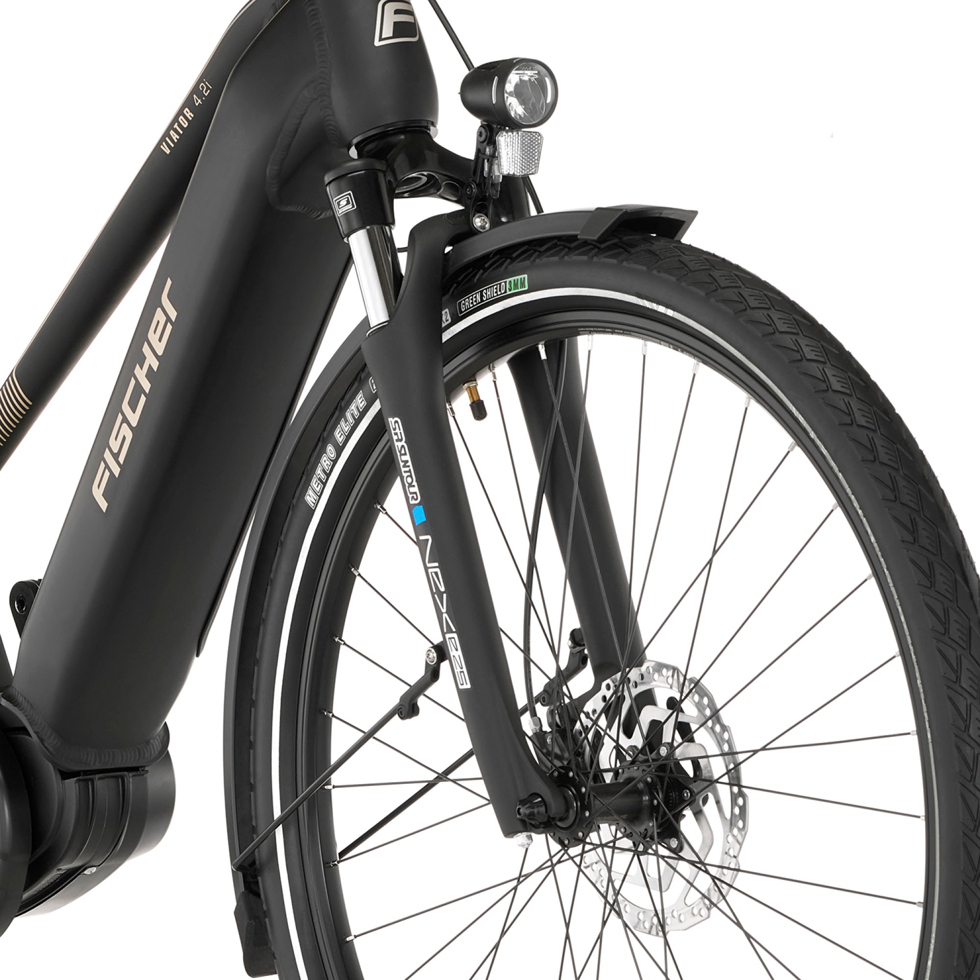 FISCHER Fahrrad E-Bike »VIATOR 4.2i 711«, 9 Gang, Shimano, Acera, Mittelmotor 250 W, (mit Faltschloss), Pedelec, Elektrofahrrad für Damen u. Herren