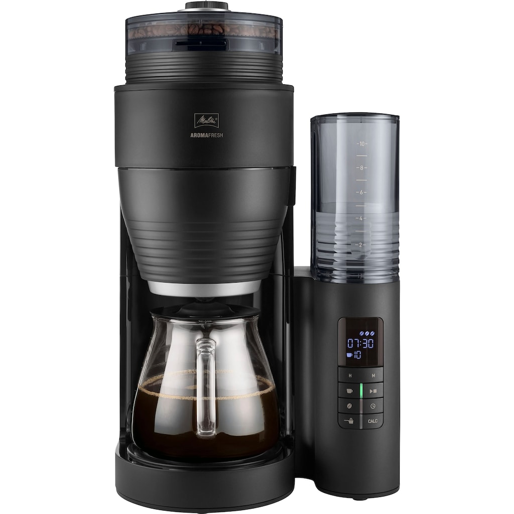 Melitta Kaffeemaschine mit Mahlwerk »AromaFresh X 1030-06«, 1,25 l Kaffeekanne, Papierfilter, 1x4, 11 Mahlgradeinstellungen,Kaffeebohnen/-pulver, 
Timer,Warmhalteplatte