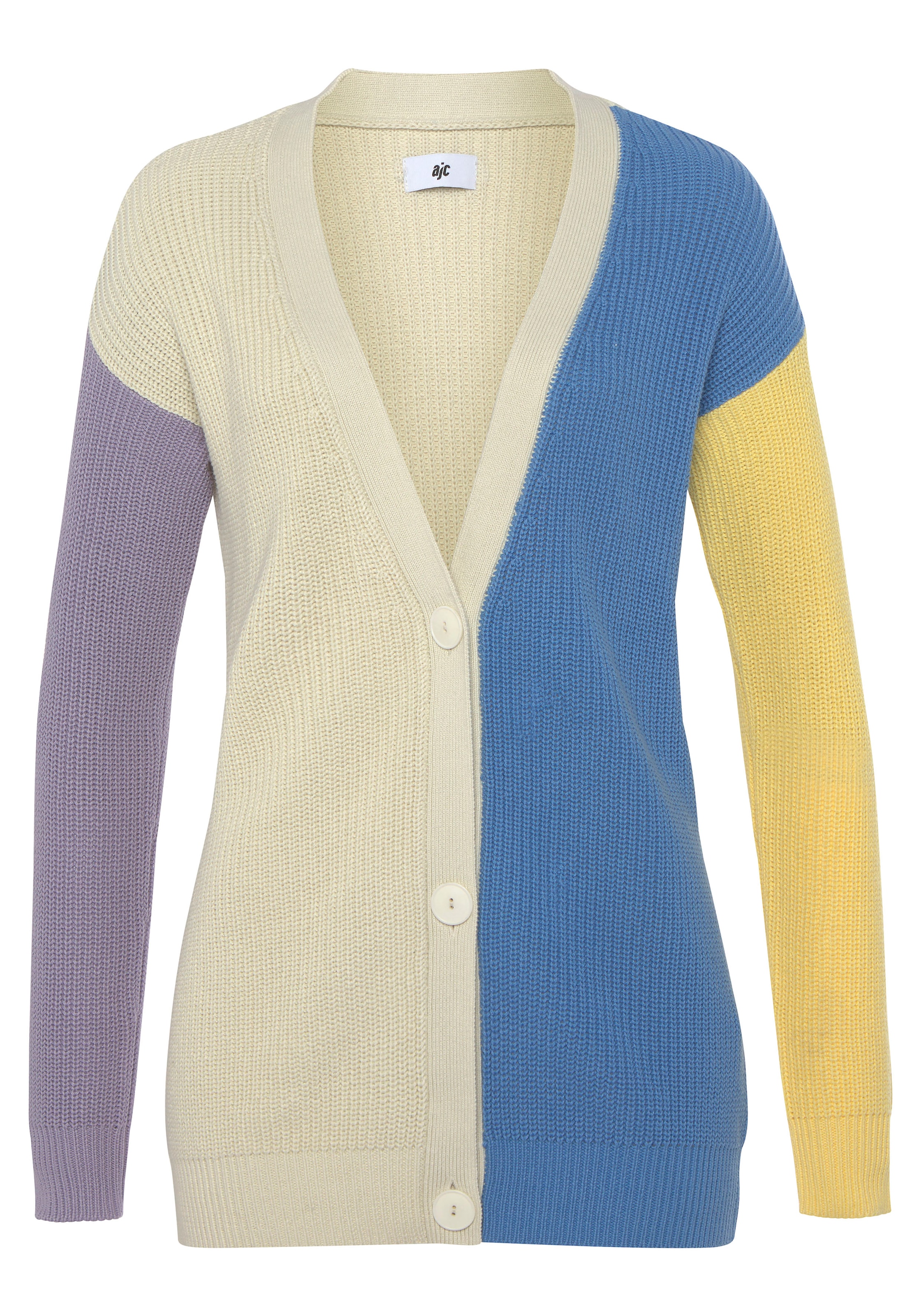 AJC Cardigan, im farbigen Colourblocking