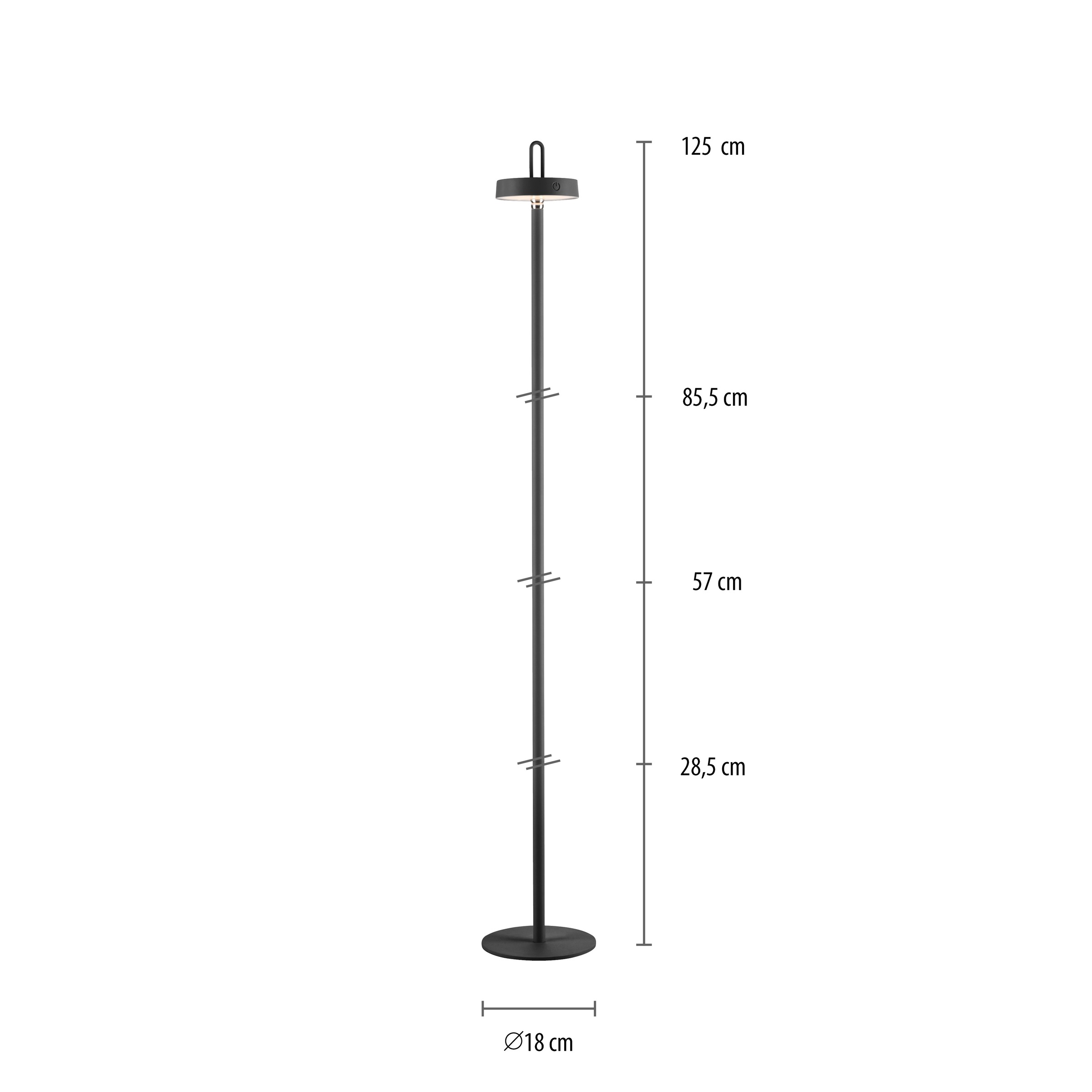 JUST LIGHT Stehlampe »AMAG«, 1 flammig, Leuchtmittel LED-Modul | LED fest integriert, Akkuleuchte