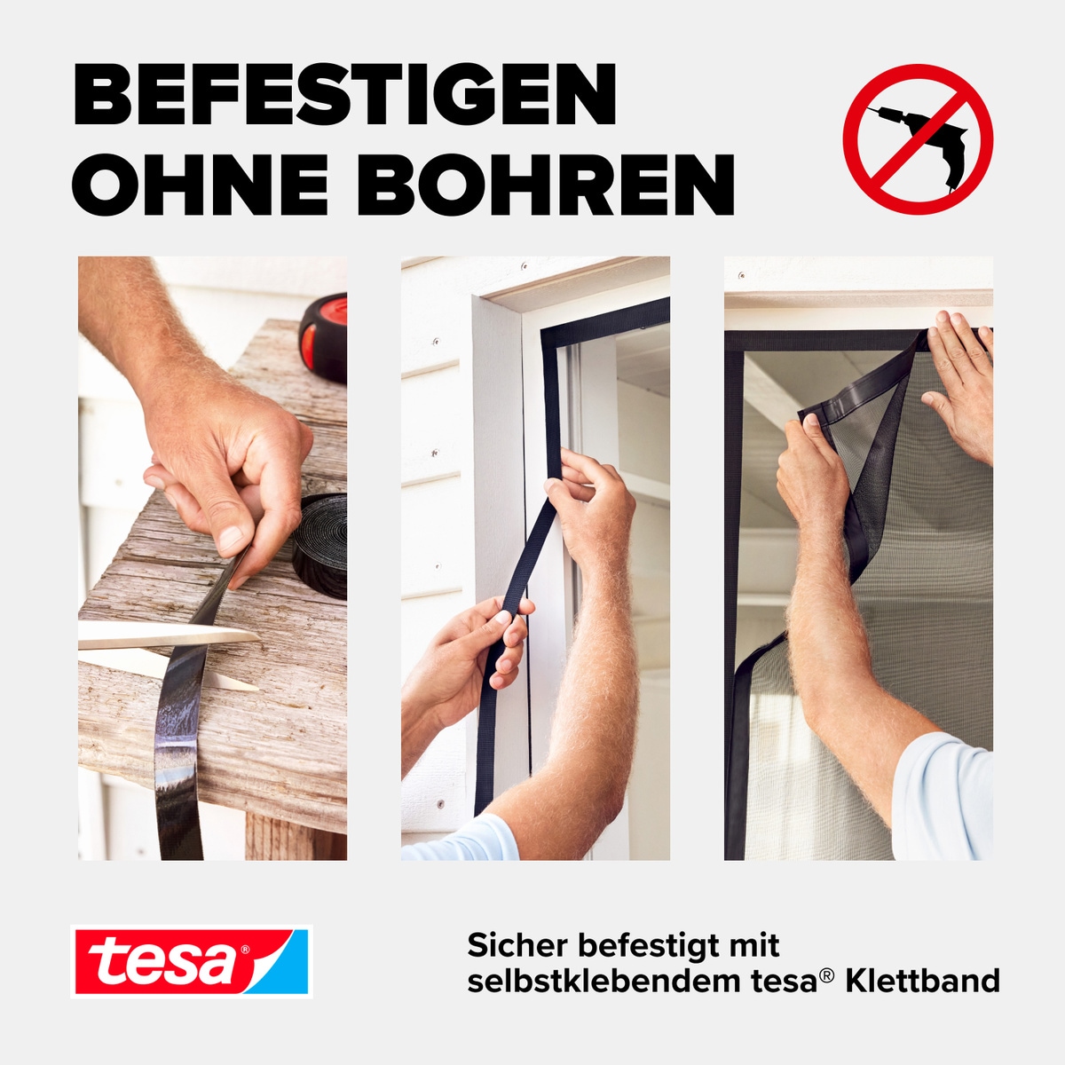 tesa Insektenschutz-Vorhang »Insect Stop Magnetvorhang selbstschließend, M - 0,90 m x 2,10 m«, Insektenschutzvorhang mit Magneten - für Balkon- und Terrassentüren