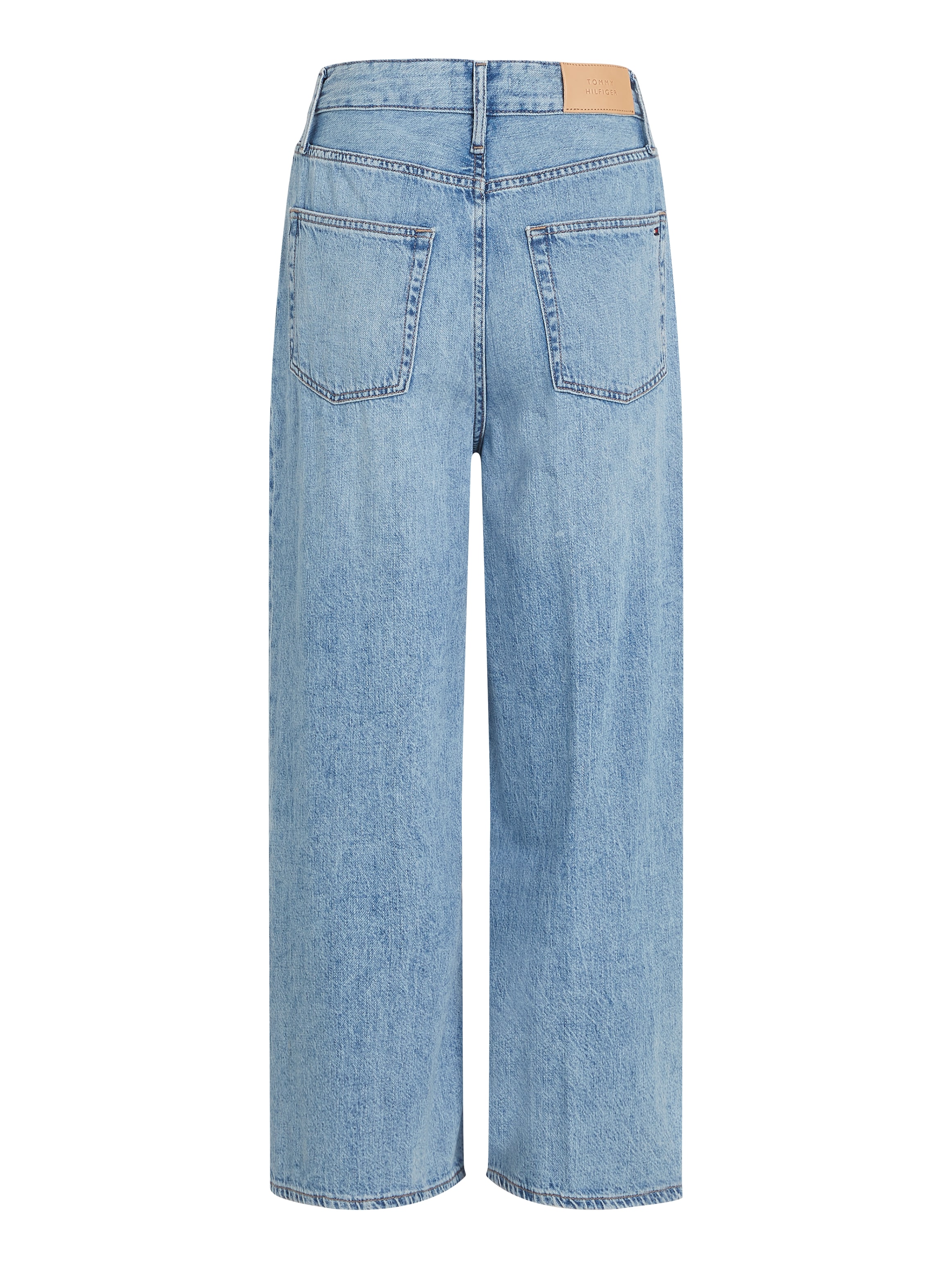 Tommy Hilfiger Weite Jeans »Wide Leg High Waist«, mit Logo-Badge, in blauer Waschung