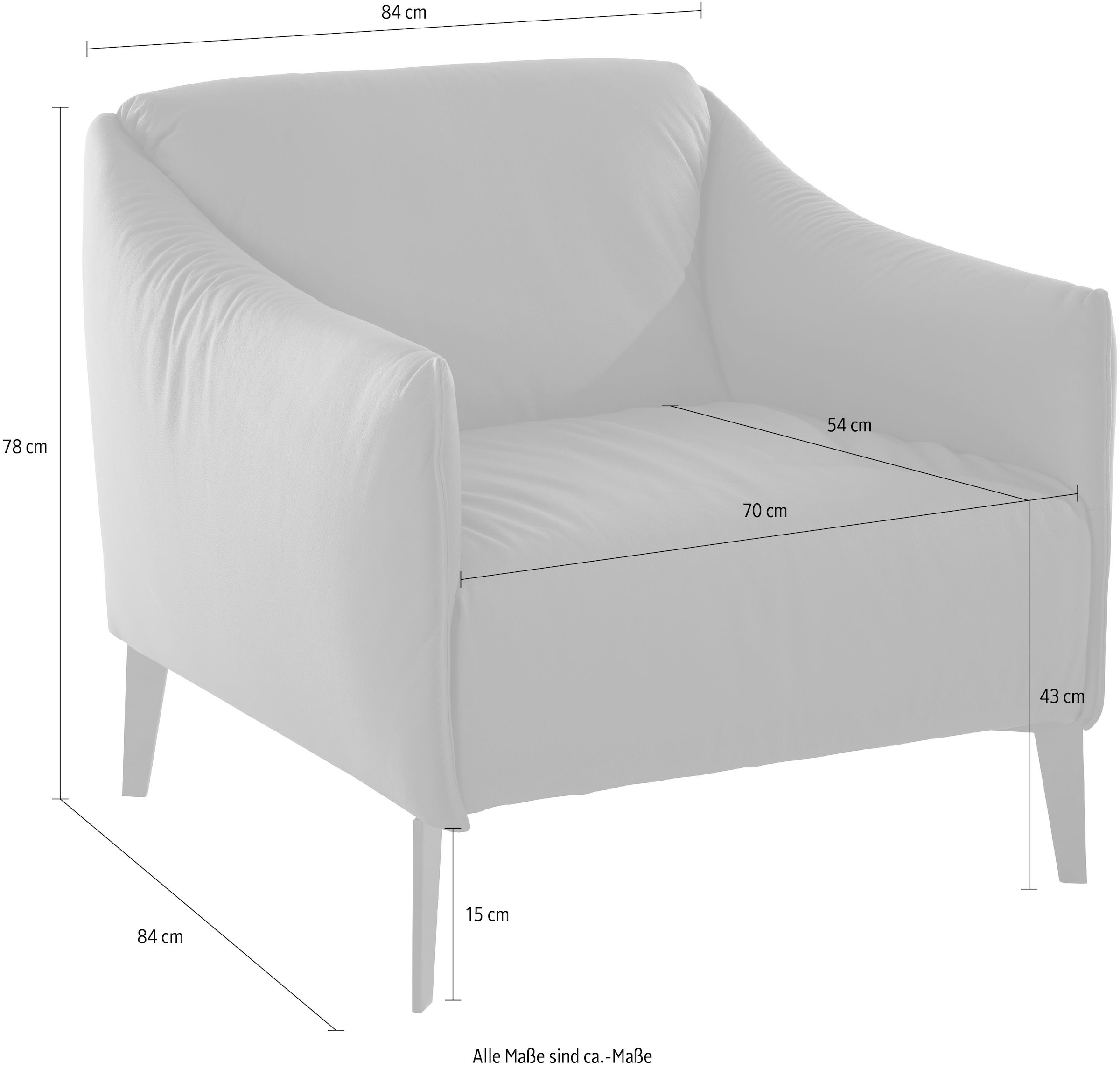W.SCHILLIG Cocktailsessel »sally« mit Metall-Winkelfüßen in Silber matt