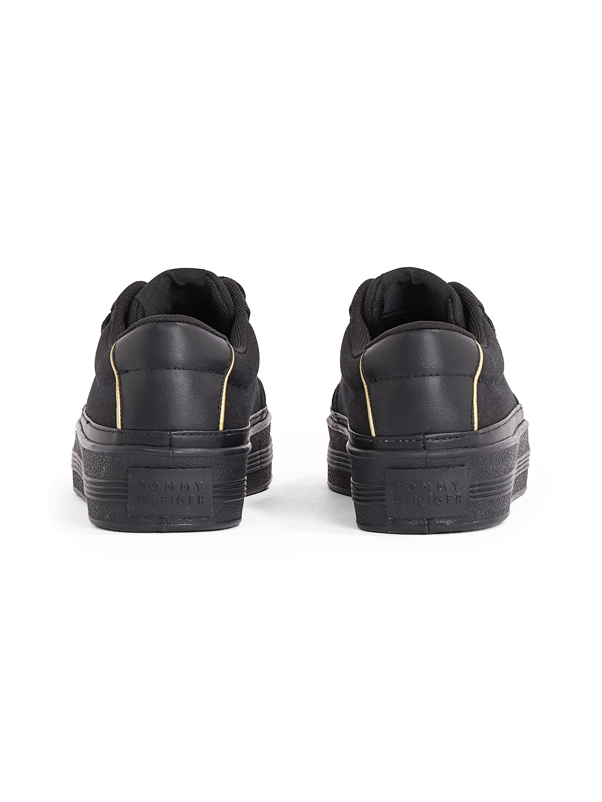 Tommy Hilfiger Plateausneaker »ESSENTIAL VULC TEXTILE SNEAKER«, Freizeitschuh, Halbschuh, Schnürschuh mit goldfarbenen Details