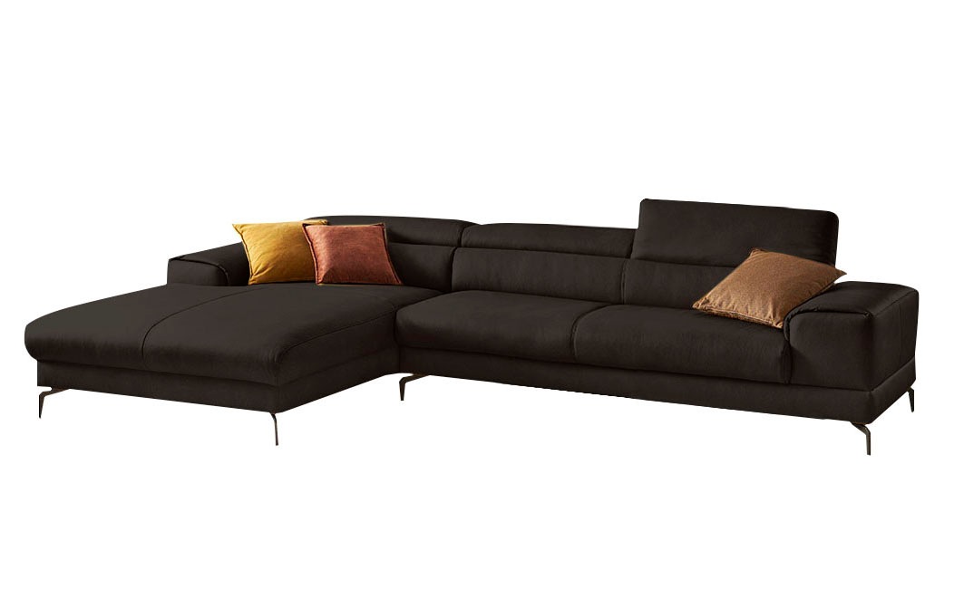 W.SCHILLIG Ecksofa »piedroo, Designsofa mit tollem Sitzkomfort, bequem und elegant, L-Form«, Kopfteilverstellung, wahlweise mit Sitztiefenverstellung, Breite 343cm