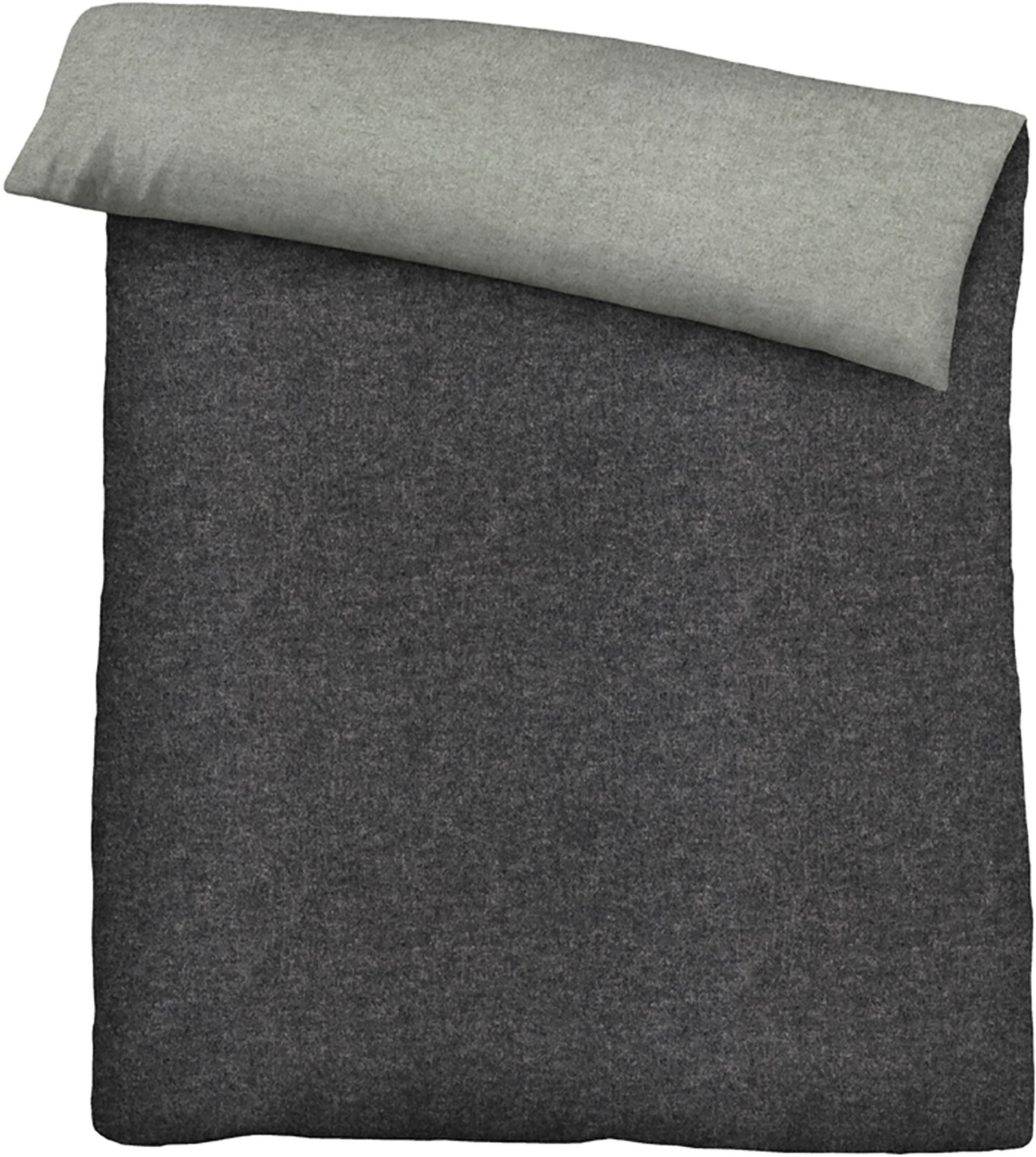 Biberna Wendebettwäsche »Hermal«, aus weicher, wohlig warmer Flanell (Biber) Qualität in Melange Optik, aus 100% Baumwolle, STANDARD 100 by OEKO-TEX® zertifiziert, Made in Germany