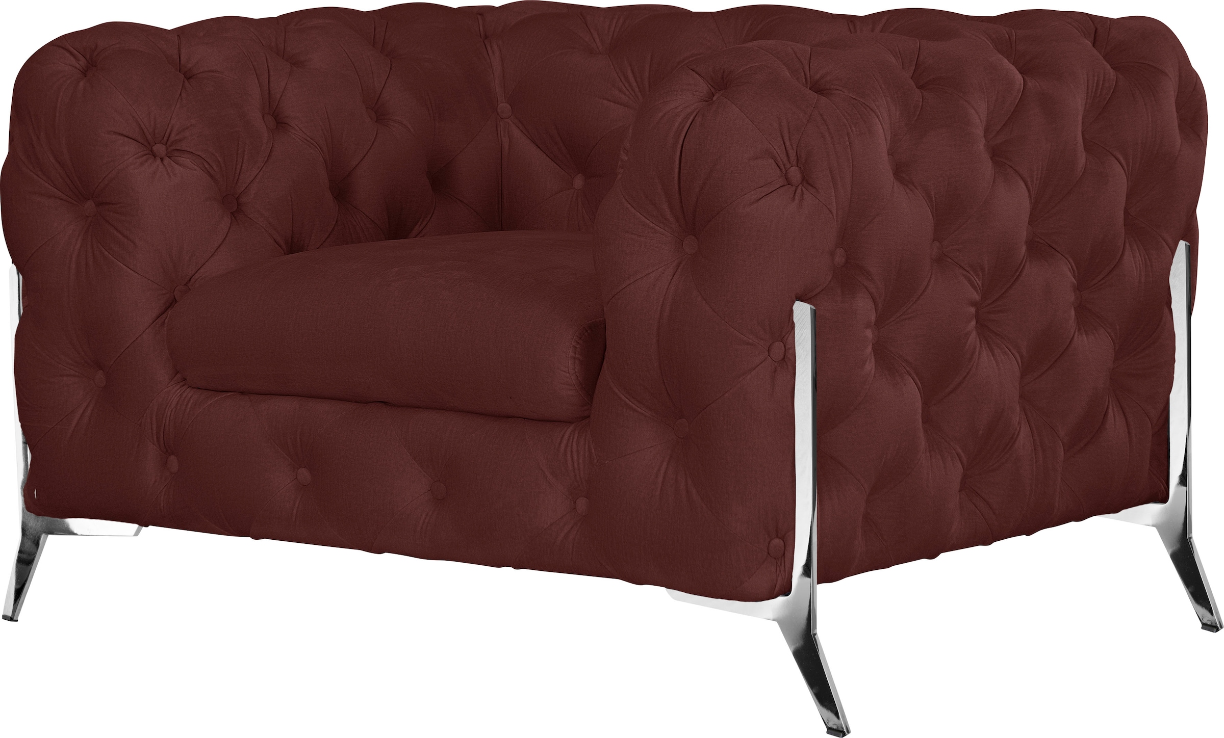 Leonique Chesterfield-Sessel »Amaury Sessel«, aufwändige Knopfheftung, moderne Chesterfield Optik, Fußfarbe wählbar