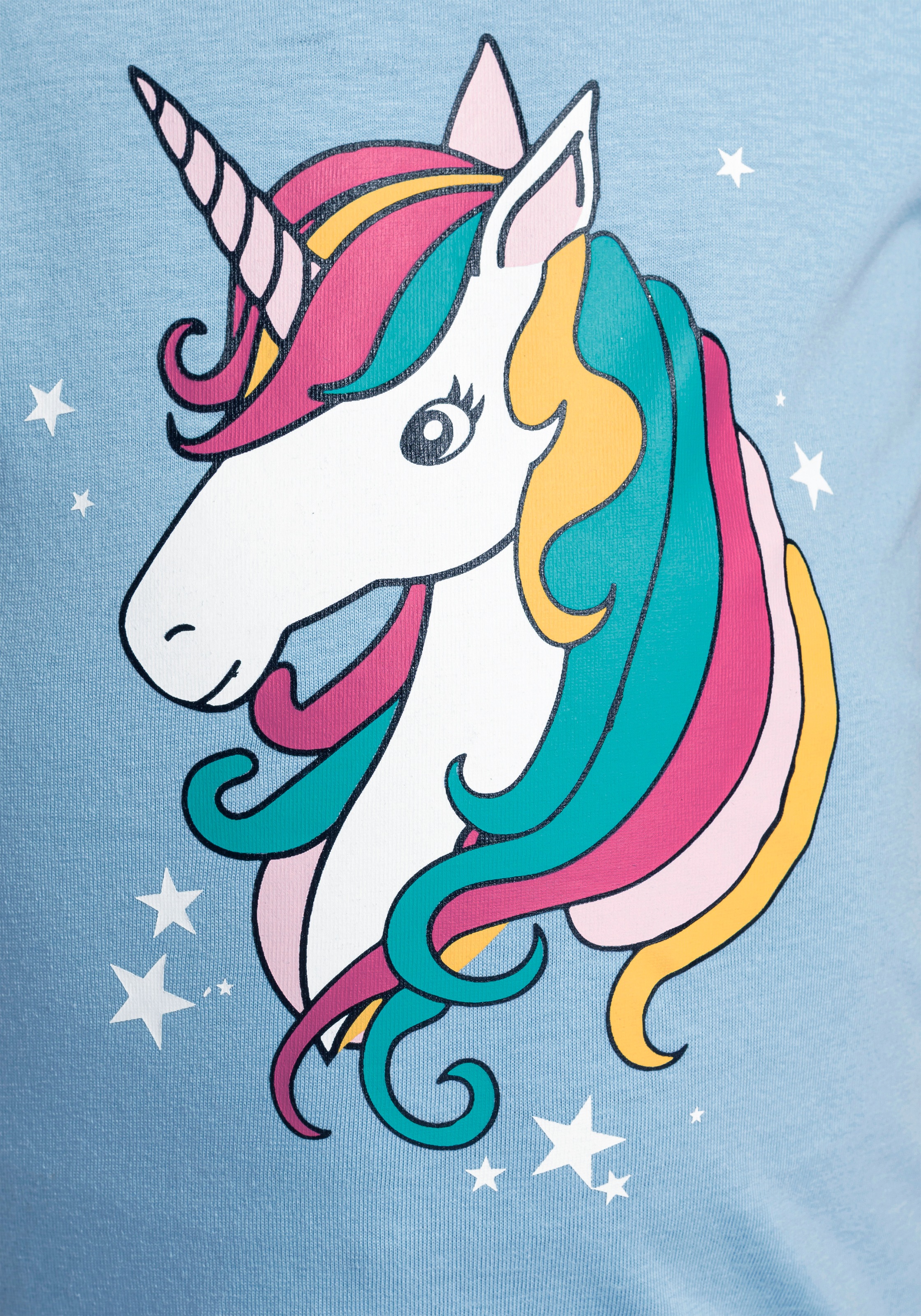 KIDSWORLD Shirt & Leggings »EINHORN«, mit Rüschen und Einhorndruck für kleine Mädchen