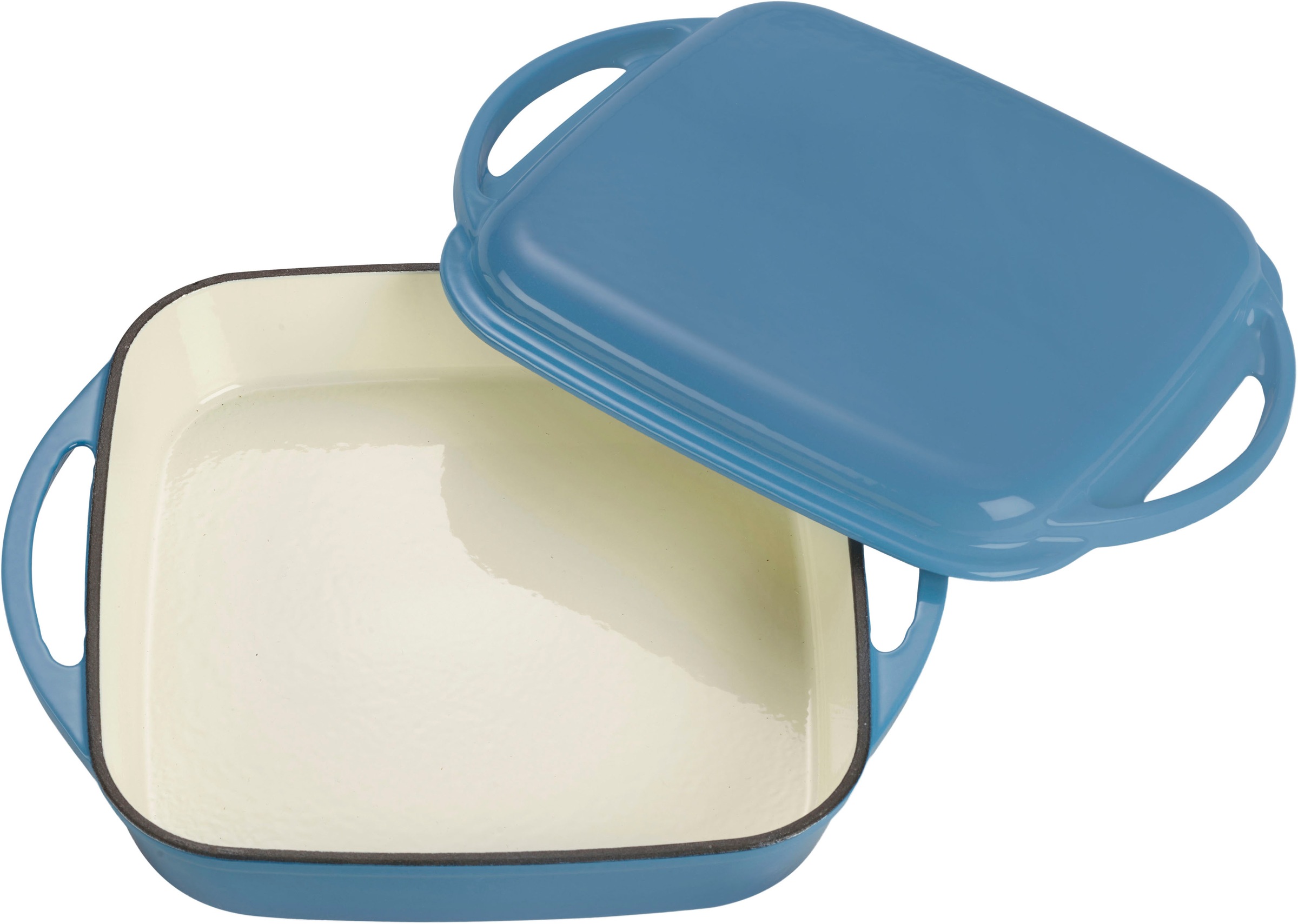 ECHTWERK Bräter »Universalbräter und Pfanne 2-in-1 Set, Auflaufform mit Deckel«, Gusseisen-Emaille, Emaille-Beschichtung, für Backöfen, Grill & Induktion