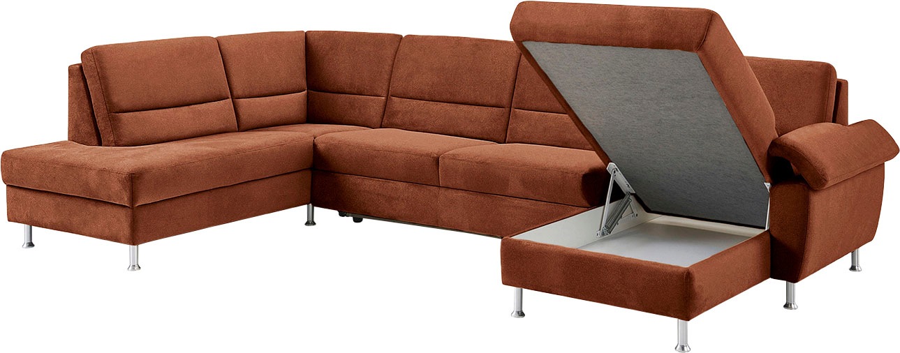 CALIZZA INTERIORS Wohnlandschaft »Onyx U-Form«, (3 St.), wahlweise mit Bettfunktion und Bettkasten