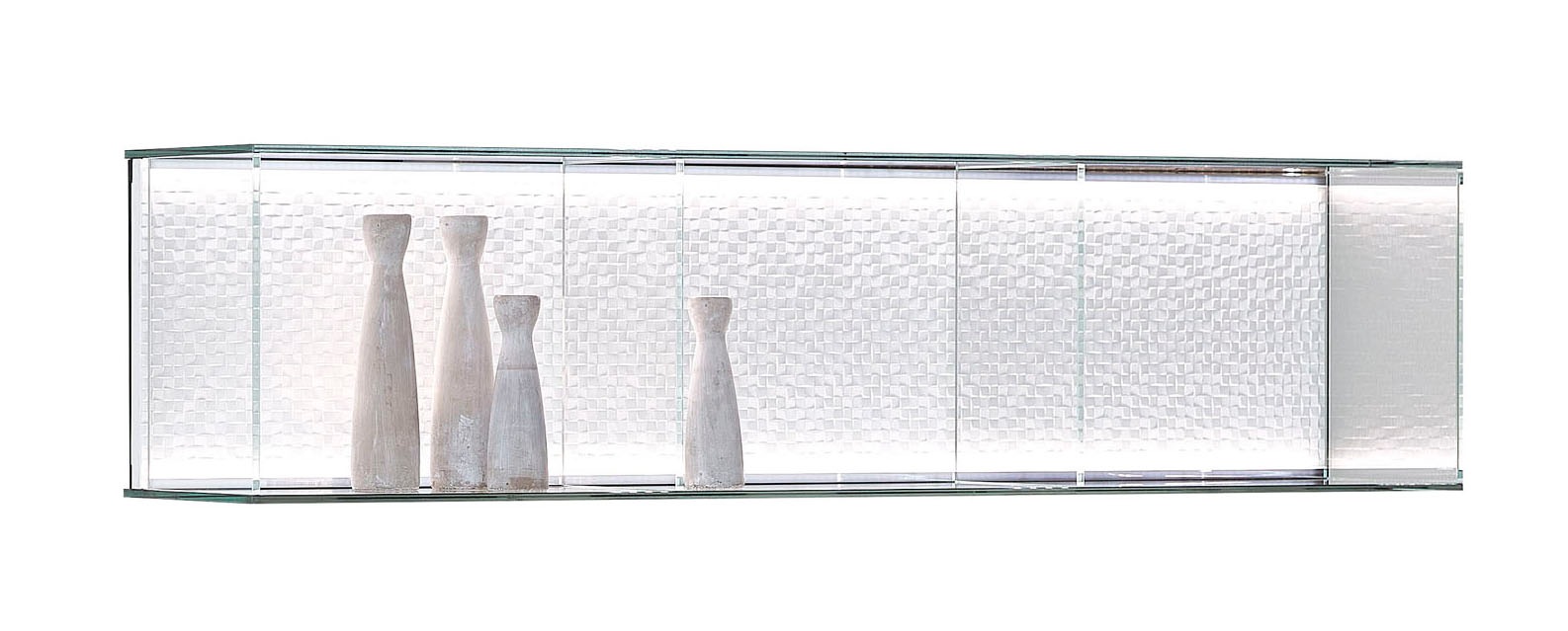 LEONARDO Regal »AUREA« mit Pailletten-Akzent, wahlweise mit Beleuchtung Lack weiß/Paillette weiß