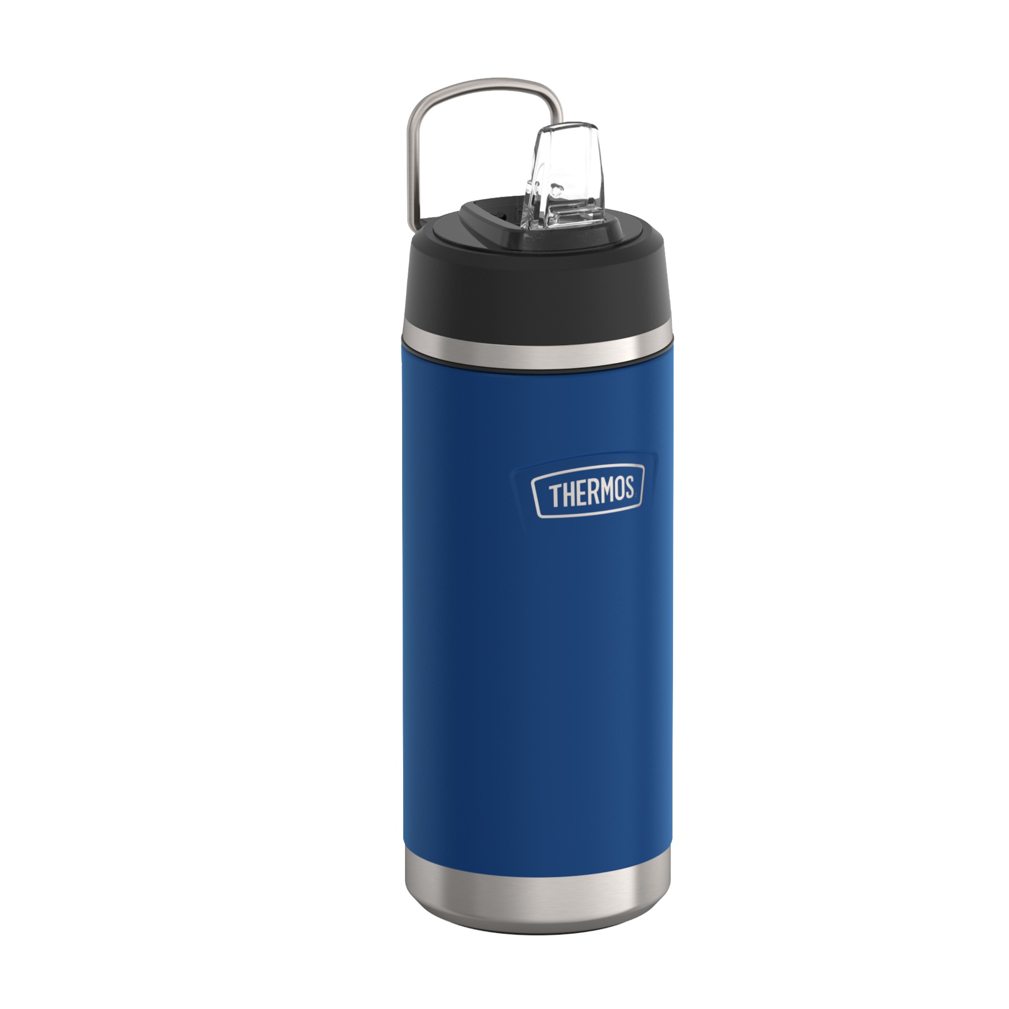 THERMOS Isolierflasche »ICON WATER BOTTLE, Edelstahlkörper, spülmaschinenfest« 0,53l, 12h kalt, schappsicher mit einklappbarem Flip-Strohalm