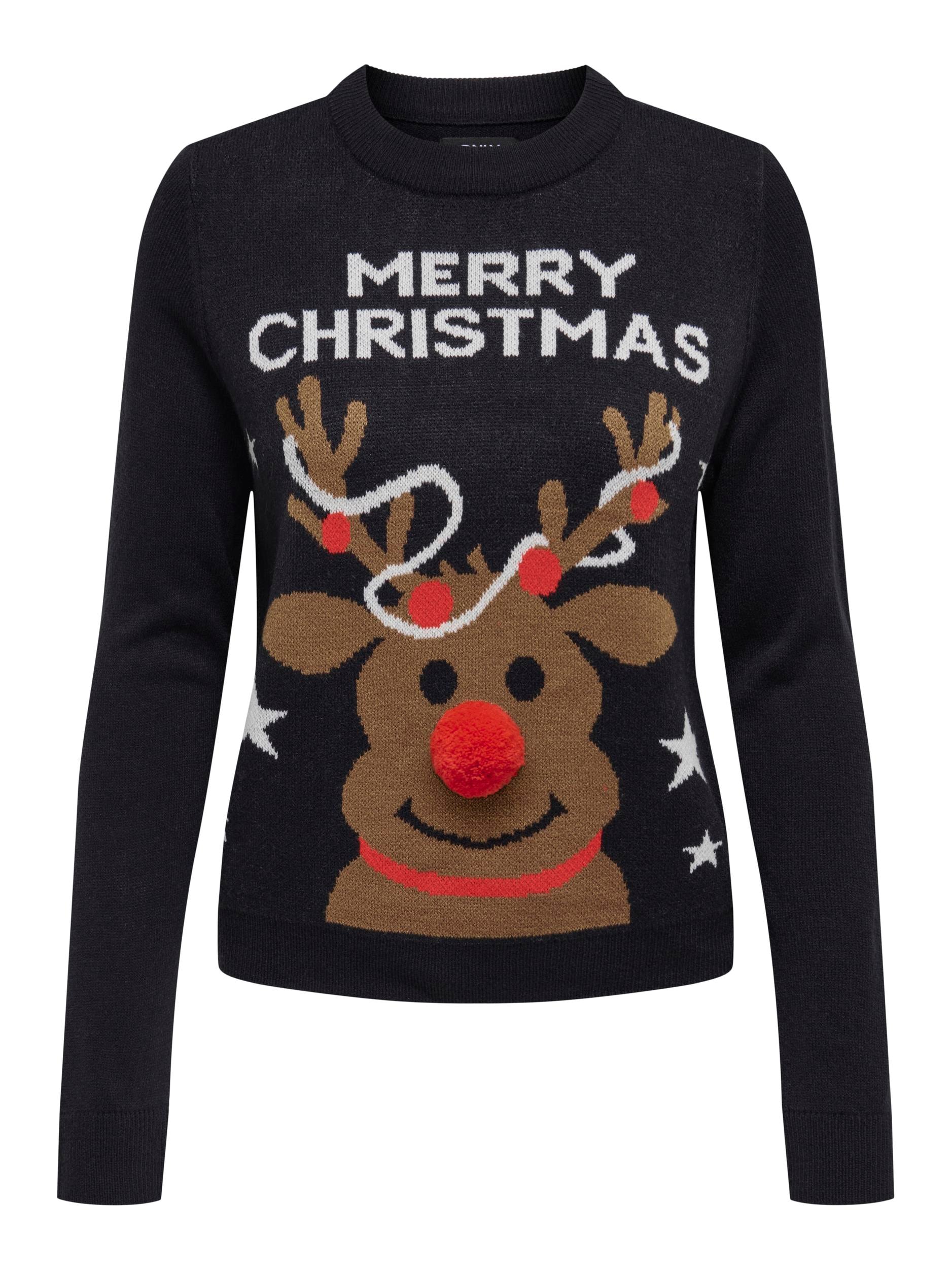 ONLY Weihnachtspullover »ONLXMAS DEER LS O-NECK BOX KNT«