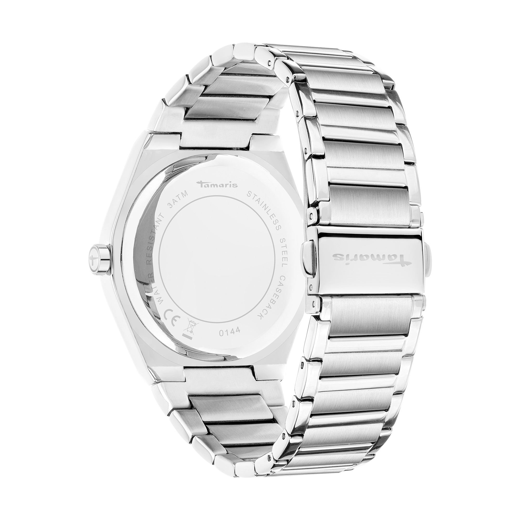 Tamaris Quarzuhr »The Round Basic Essential« Armbanduhr, Damenuhr, Edelstahlarmband, analog