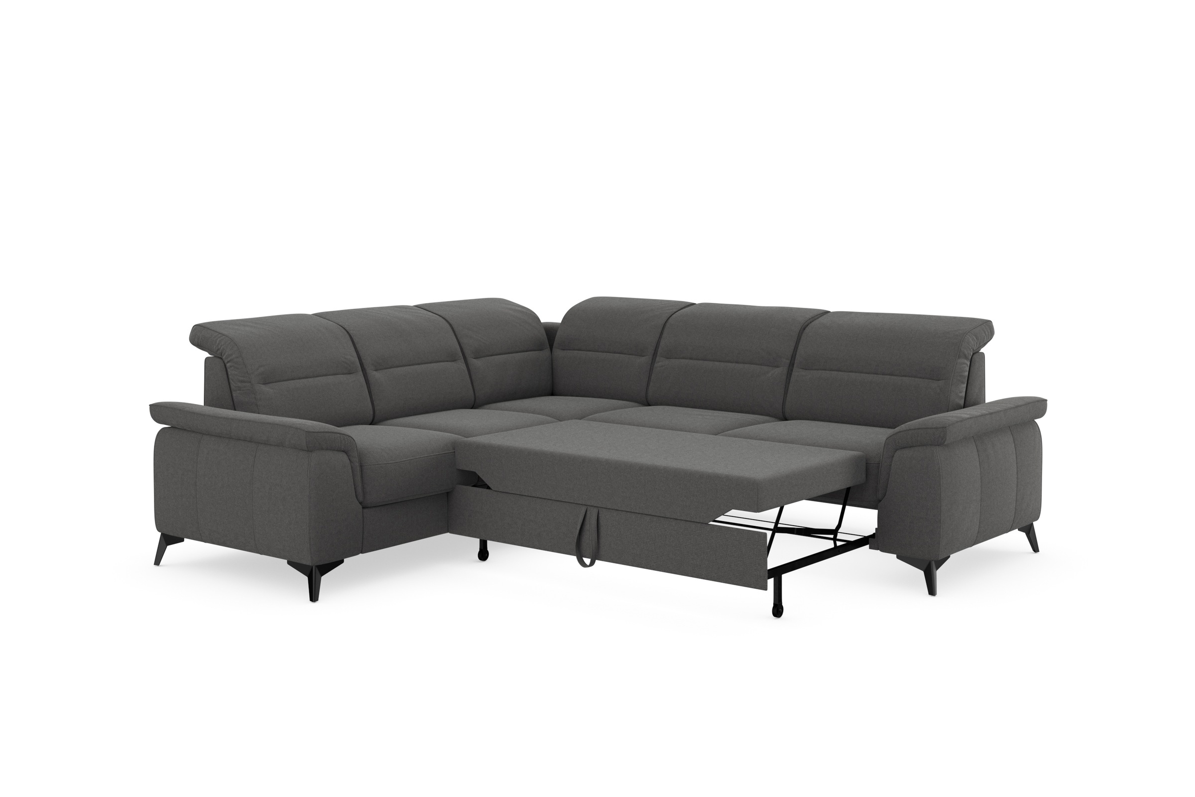 sit&more Ecksofa »Sinatra L-Form«, optinal mit Kopfteilverstellung und Armteilfunktion, Metallfüße