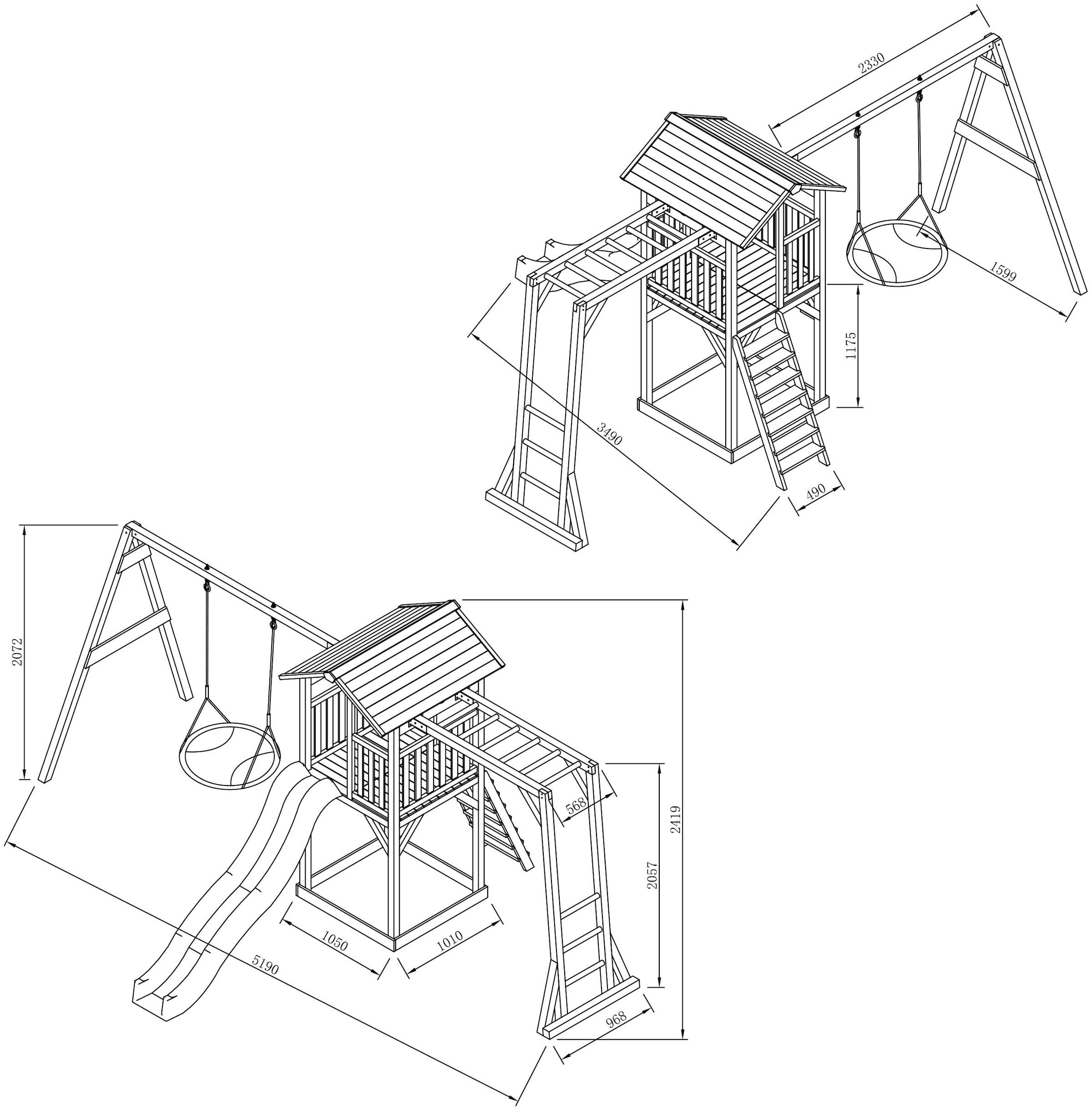 AXI Spielturm »Beach Tower«, mit Klettergerüst, Summer Nestschaukel und Rutsche