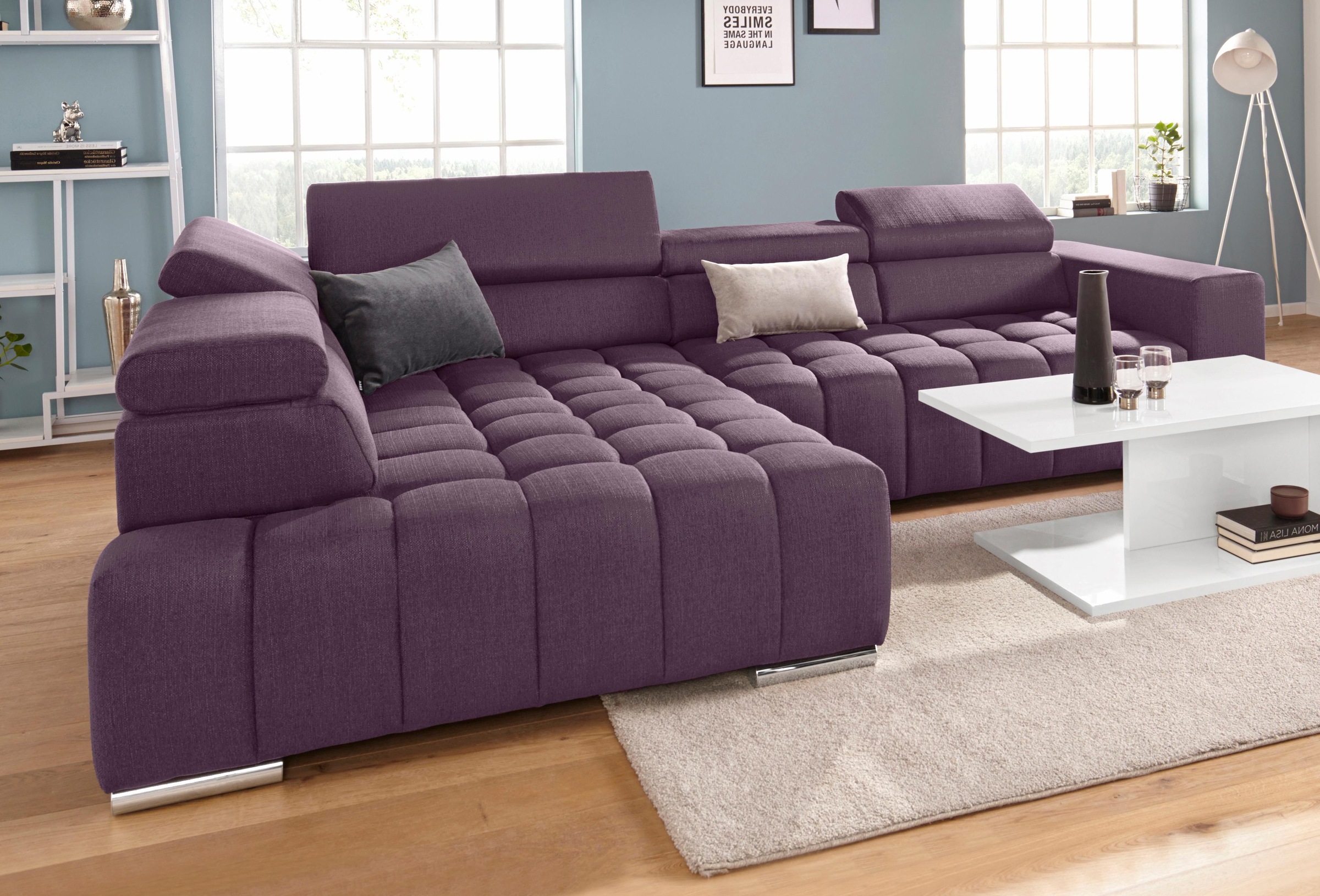 exxpo - sofa fashion Ecksofa »Elias, aktuelle Kreuzsteppung im Sitz, bequem günstig online kaufen