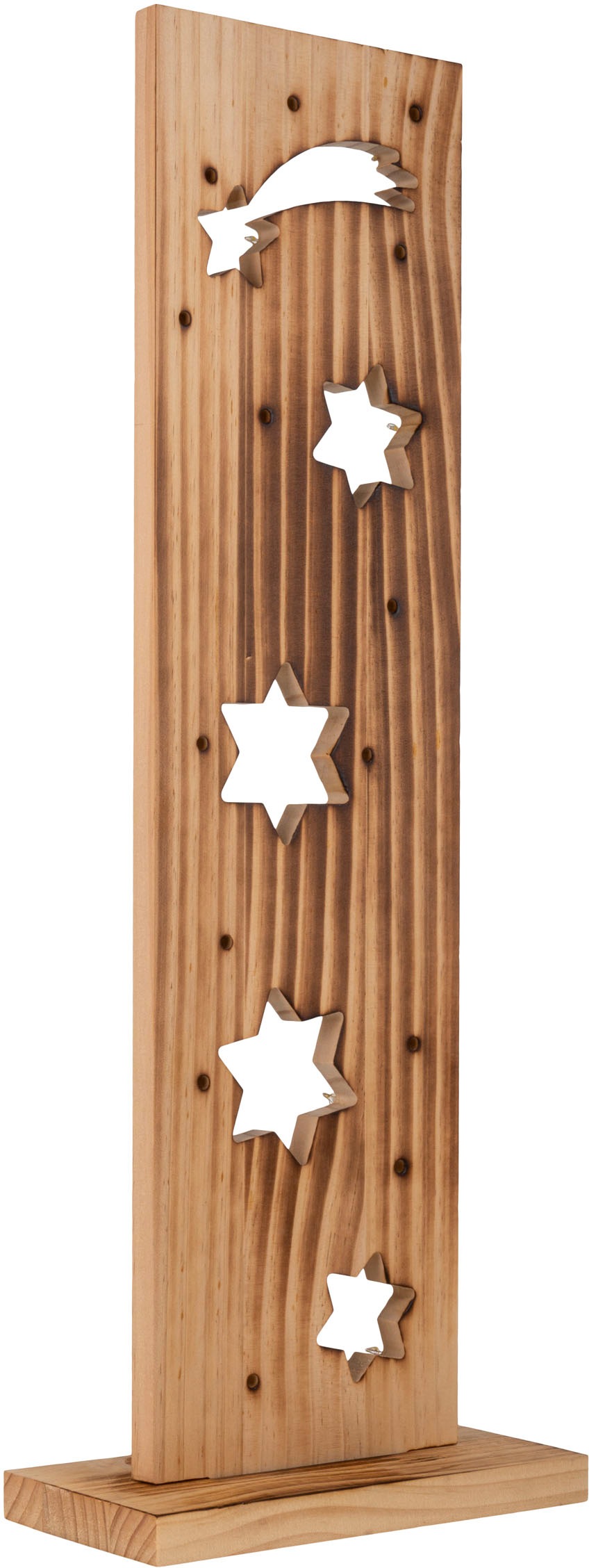 näve LED Dekoobjekt »Sterne, Weihnachtsdeko aus Holz«, Leuchtmittel LED-Board | LED fest integriert, Holz-Stehleuchte, Höhe ca. 60 cm, Batteriebetrieben