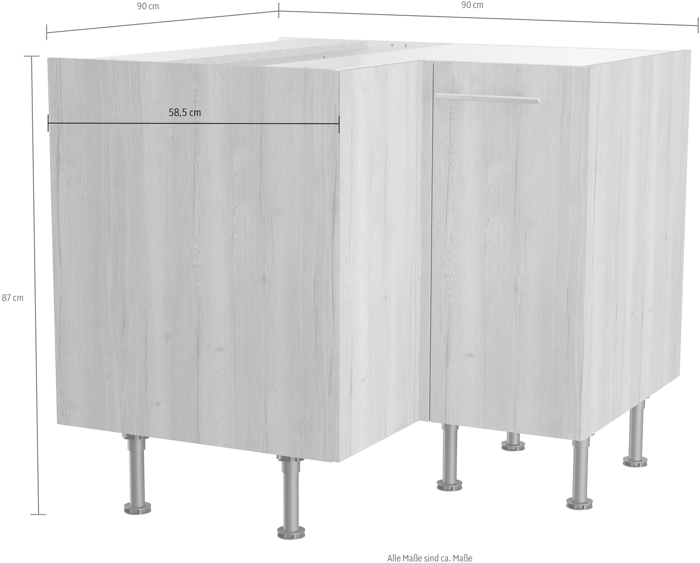 OPTIFIT Eckunterschrank »Klara« Breite 90 x 90 cm