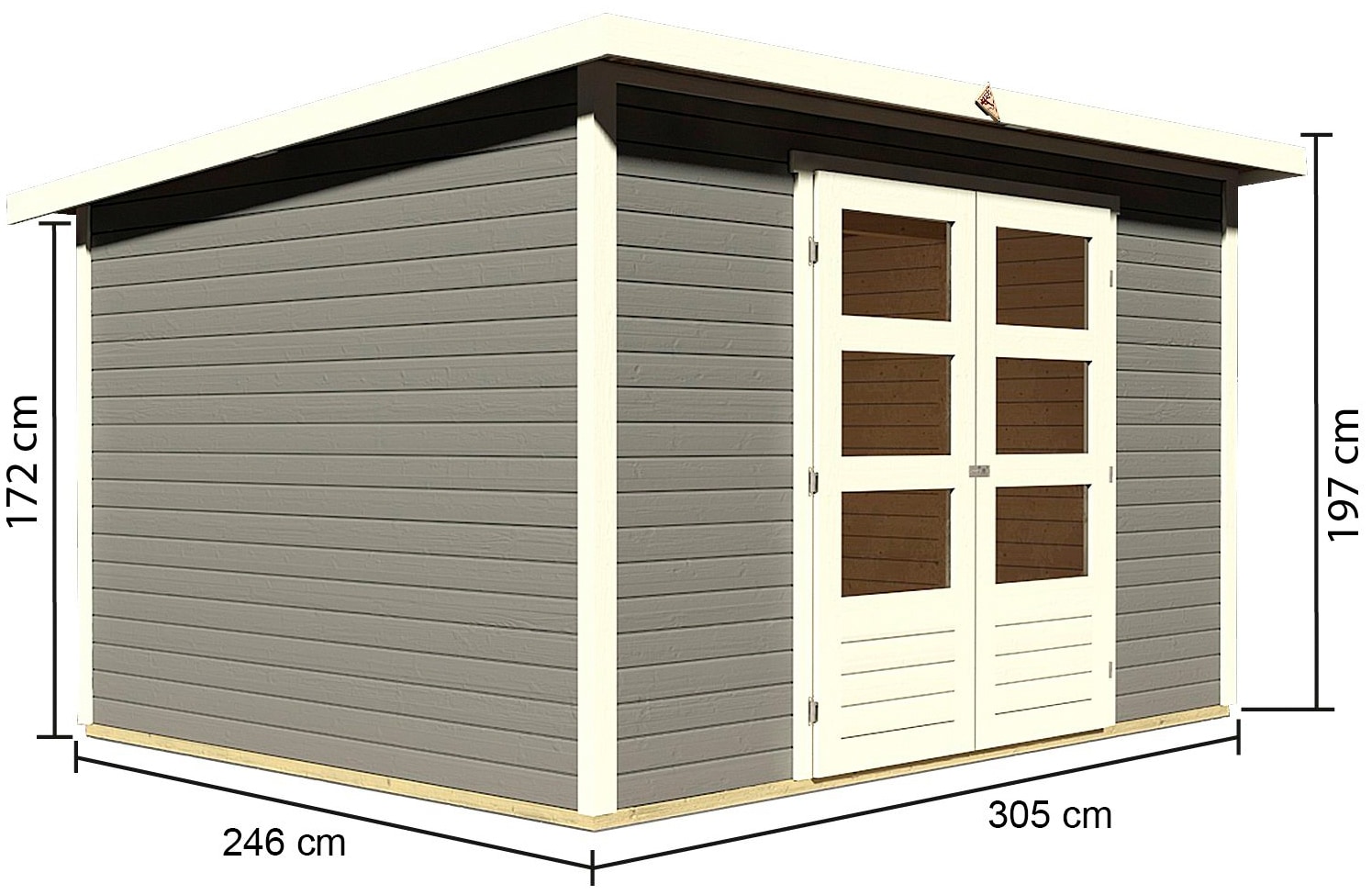 Karibu Gartenhaus »Stockach 5«, (Set), naturbelassen oder terragrau