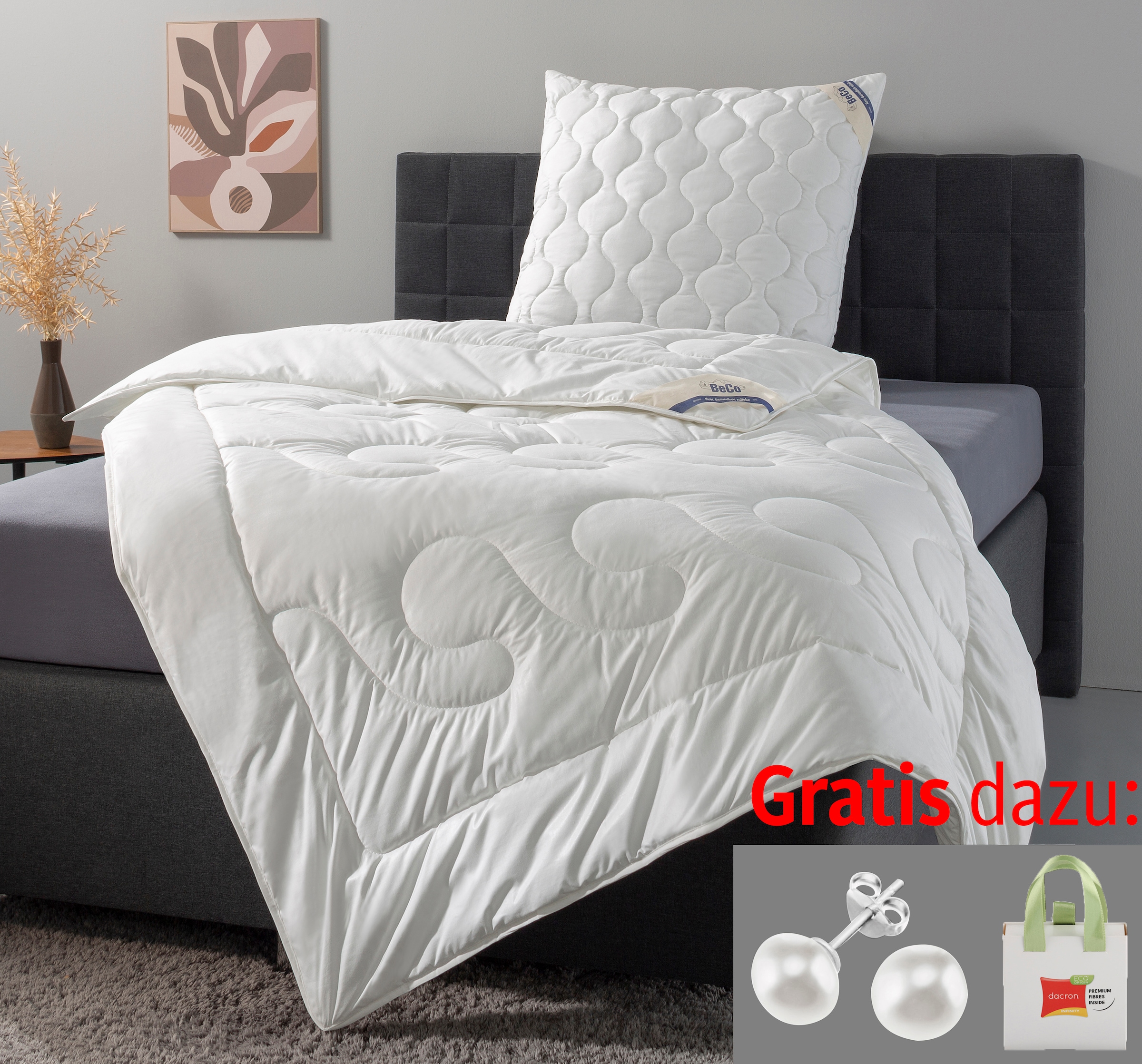 Beco Kunstfaserbettdecke »Aerelle™ Blue "Gold" NEUHEIT Bettdecke mit Gratis günstig online kaufen