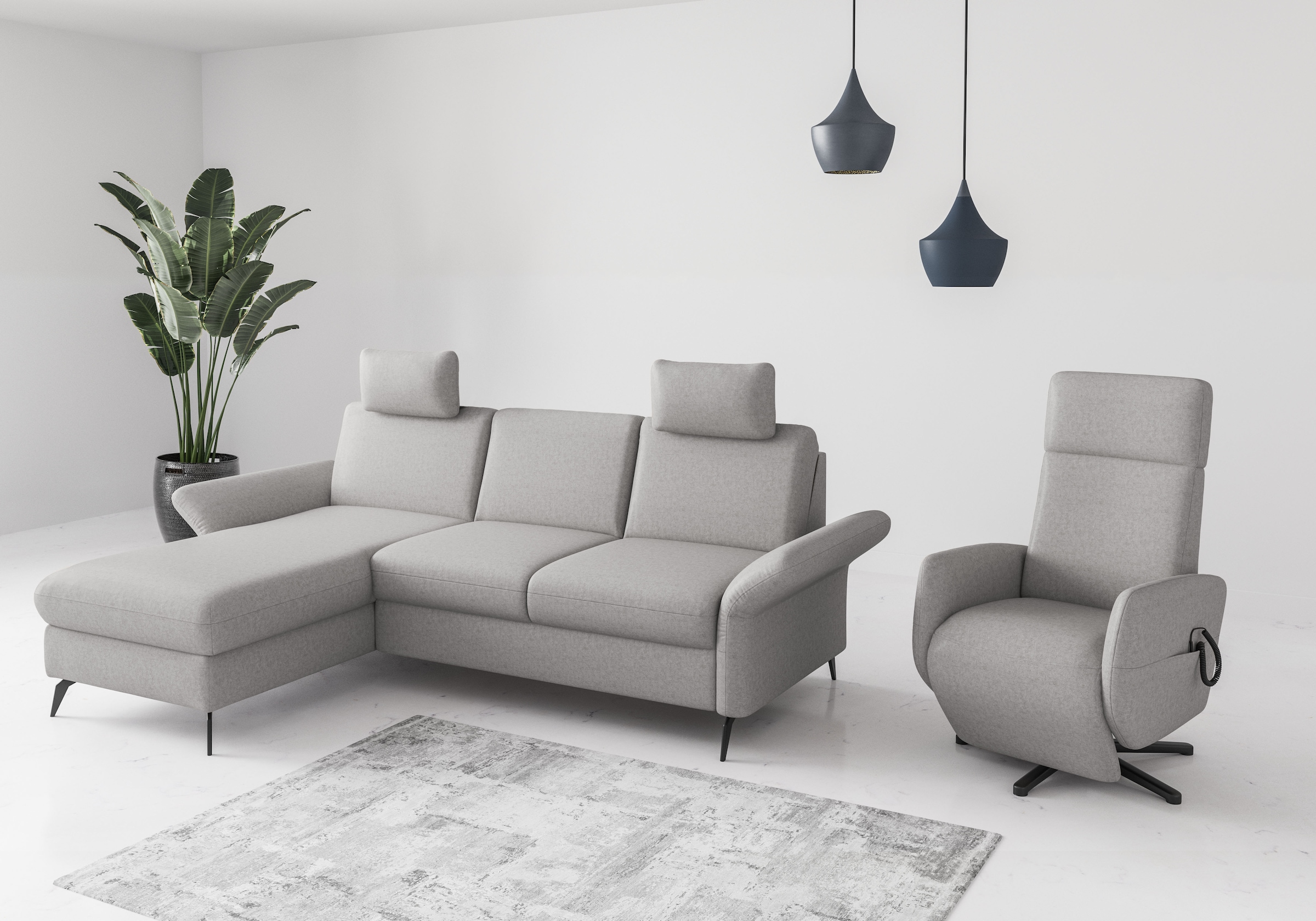 Home affaire Ecksofa »Rochelle«, optional: Armteilverstellung, klappbar, Bettkasen