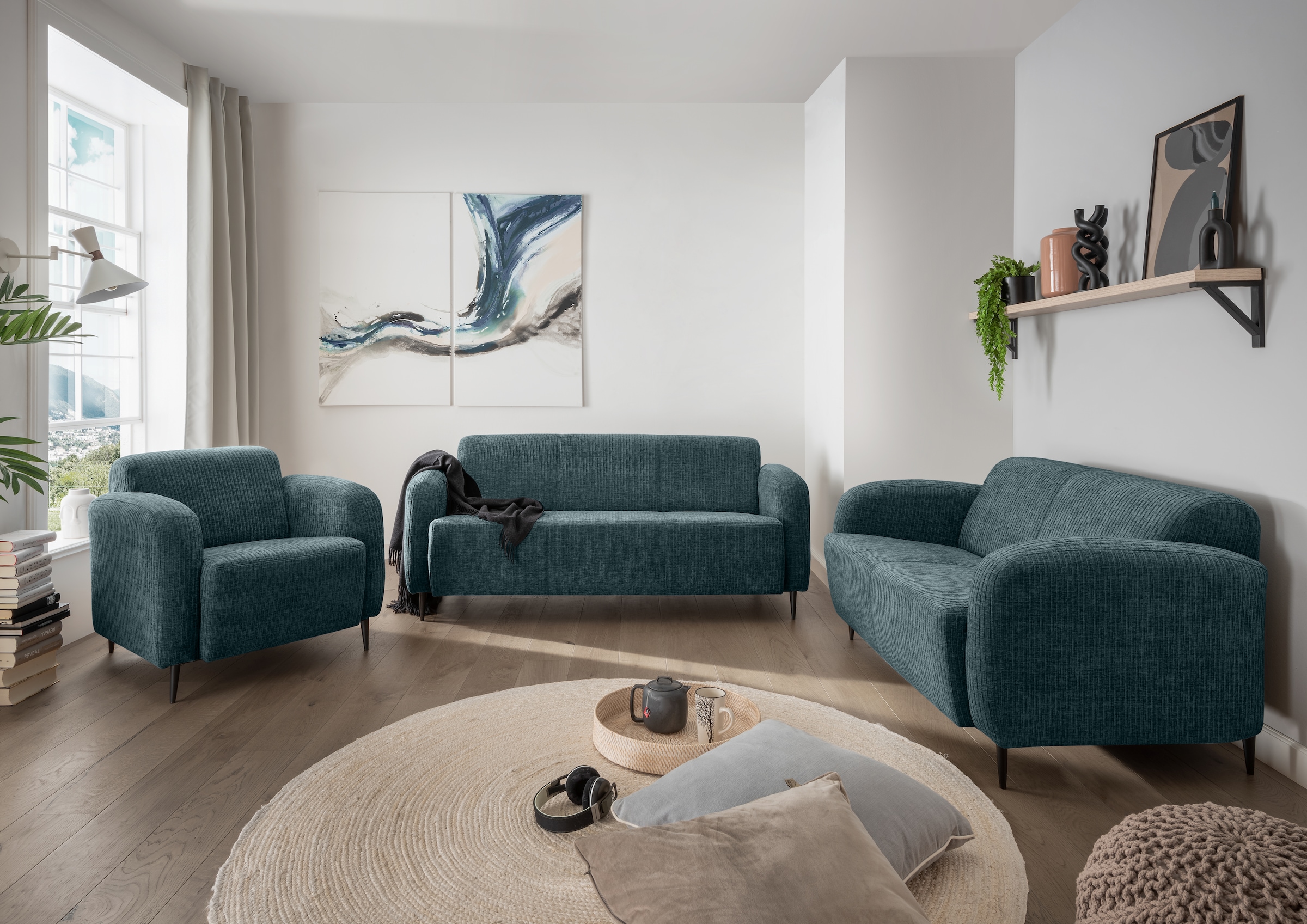 Home affaire Polstergarnitur »Marone« Set, 3-Sitzer, 2-Sitzer, Sessel, 3 St günstig online kaufen