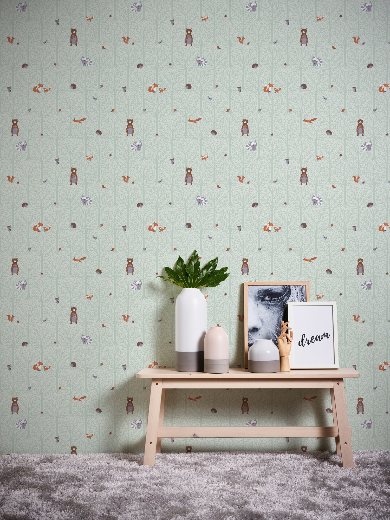 A.S. Création Vliestapete »Little Love«, Motiv-abstrakt-naturalistisch, Kindertapete Tapete Wald Tapeten Kinderzimmer Schlafzimmer Design Büro