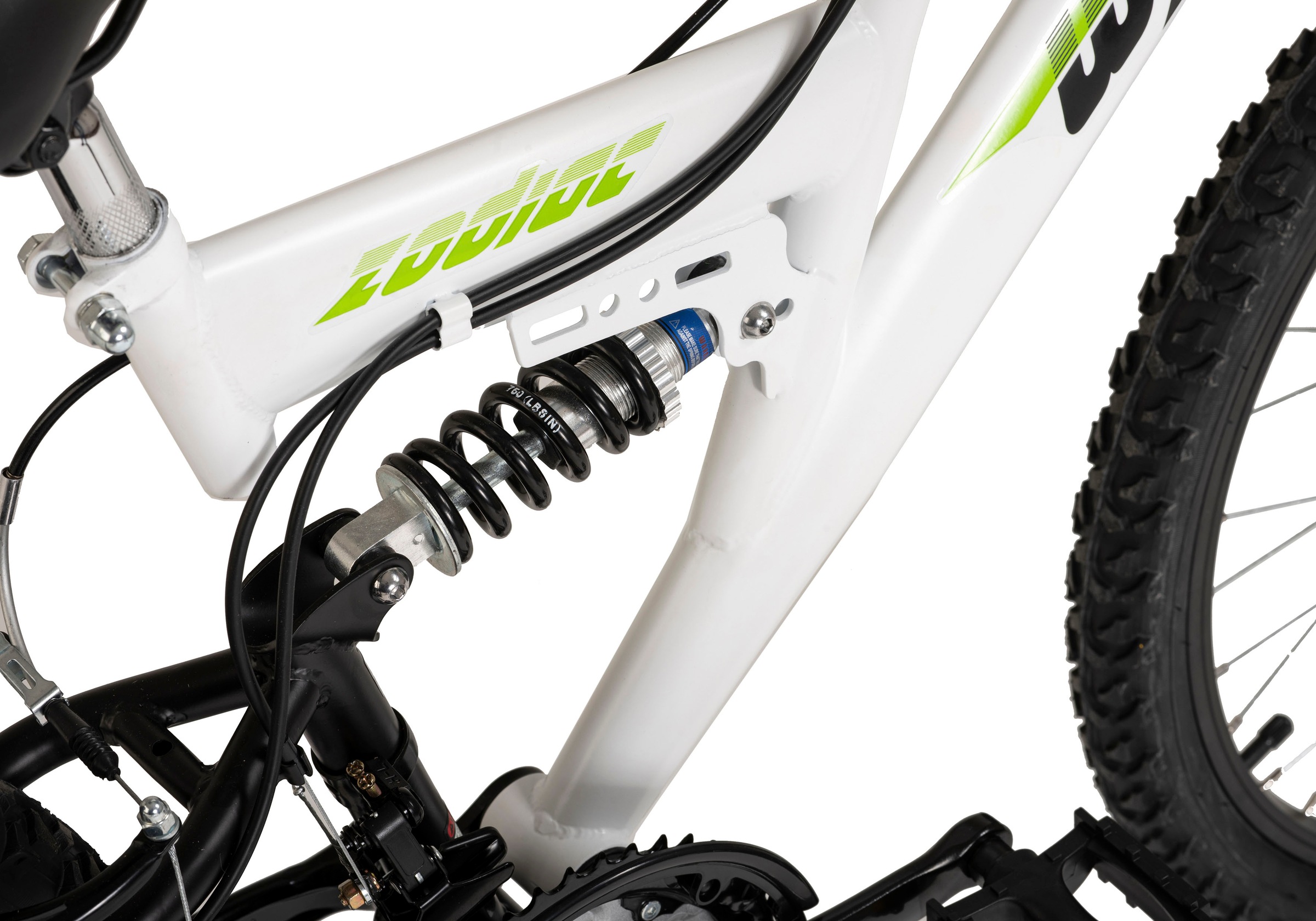 WYLD Kinderfahrrad »Kinder-Mountainbike Fully ATB 24" Zodiac weiß-grün 18 Gänge RH 38 cm«, 18 Gang, Kettenschaltung