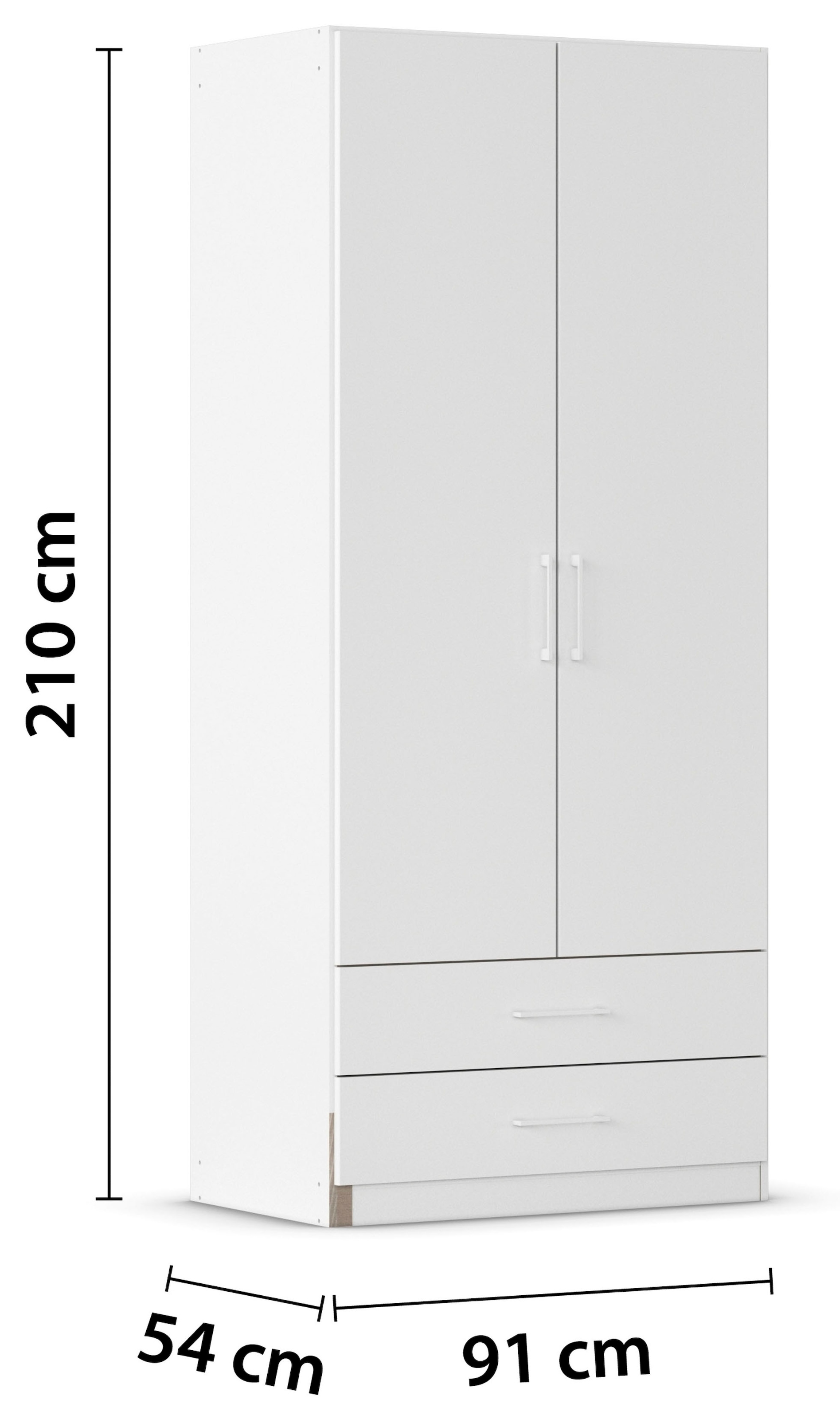 rauch Drehtürenschrank »Kleiderschrank Garderobe GAMMA Breiten 91/136/181/226/271/315/360 cm« in 3 Ausstattungen BASIC/CLASSIC/PREMIUM (inkl. SOFT-CLOSE-Funktion),  mit Schubladen, verschiedene Griff-Varianten TOPSELLER MADE IN GERMANY